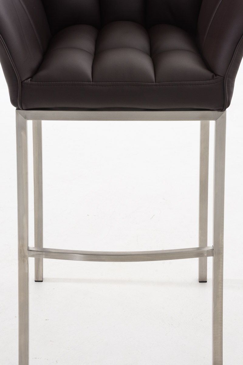 Tabouret de bar Damaso en similicuir avec piétement quatre pieds