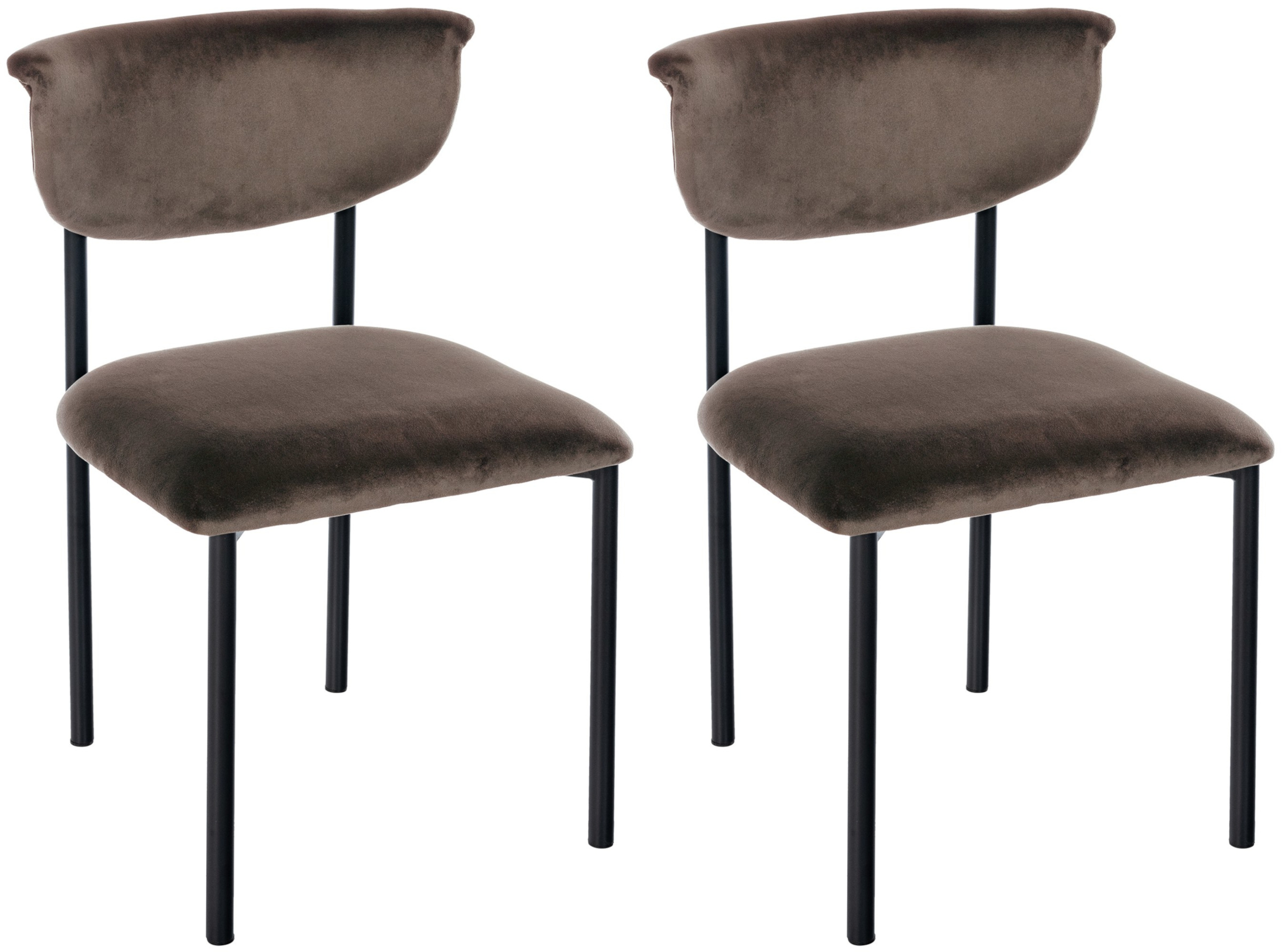Lot de 2 chaises de salle à manger Gambell en velours
