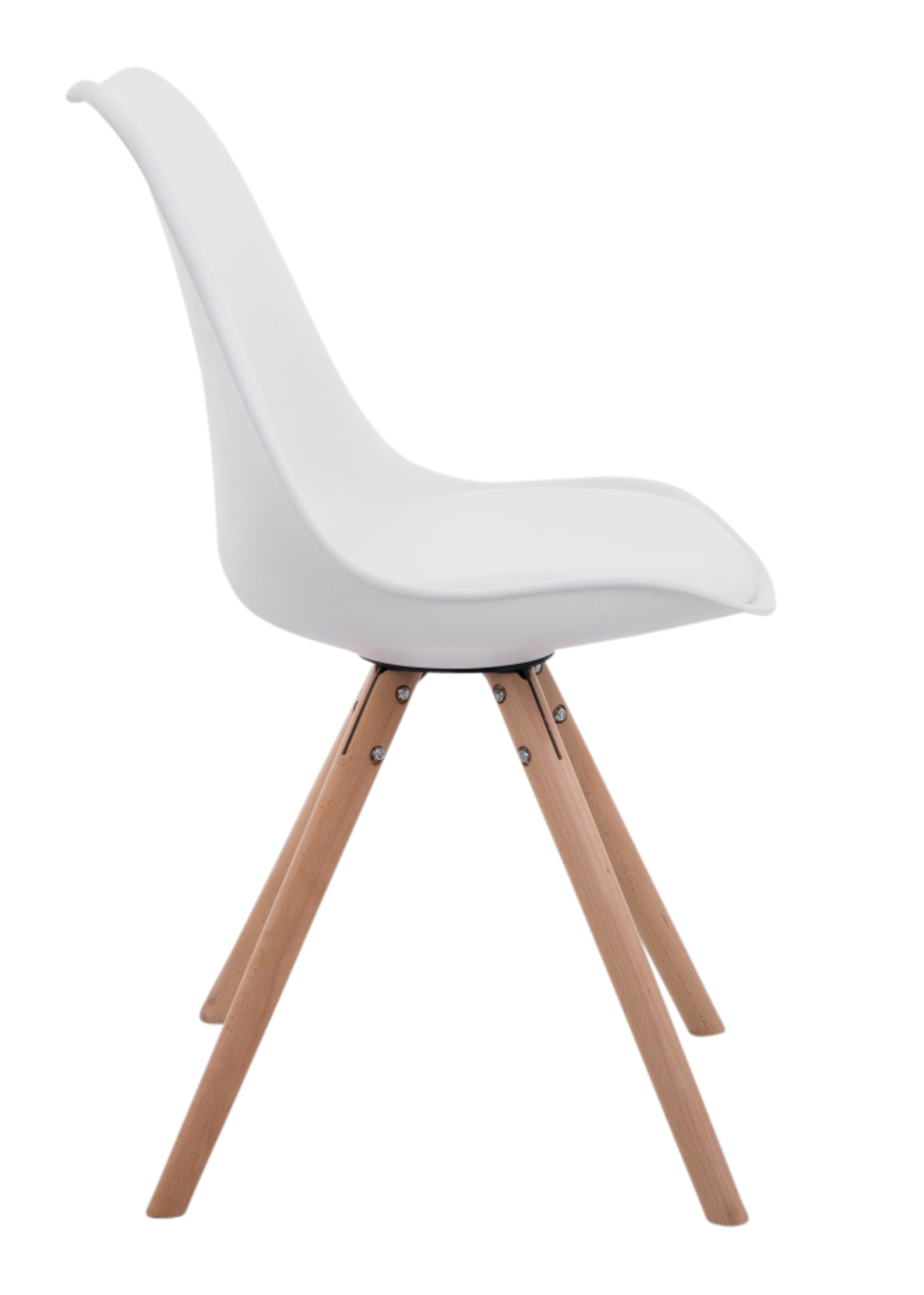 Lot de 4 Chaises de salle à manger Toulouse Similicuir Pieds ronds bois