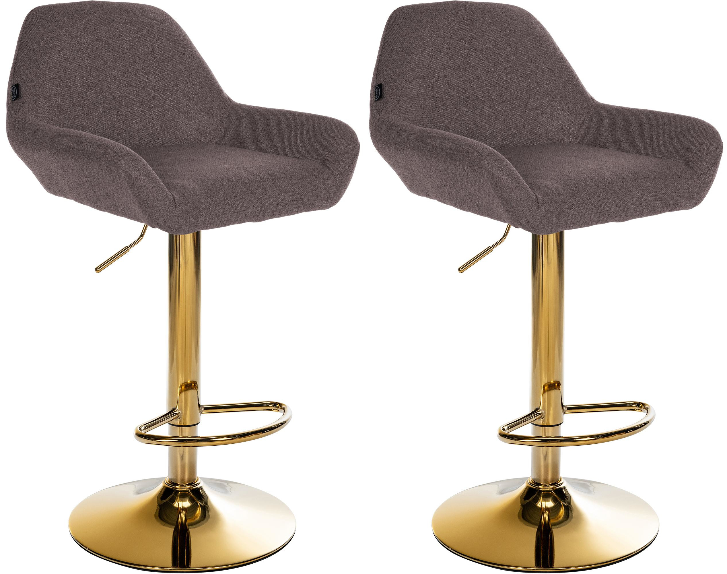 Lot de 2 tabourets de bar Braga Gold tissu
