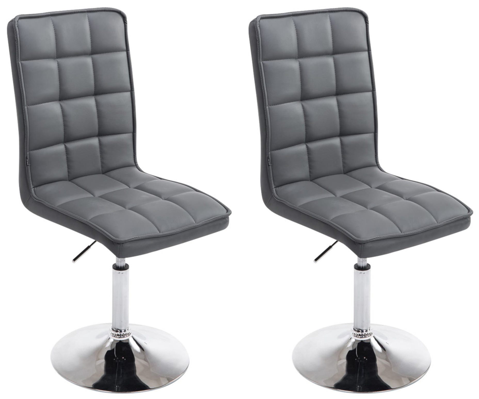 Lot de 2 chaises de salle à manger Peking V2 en similicuir pied trompette