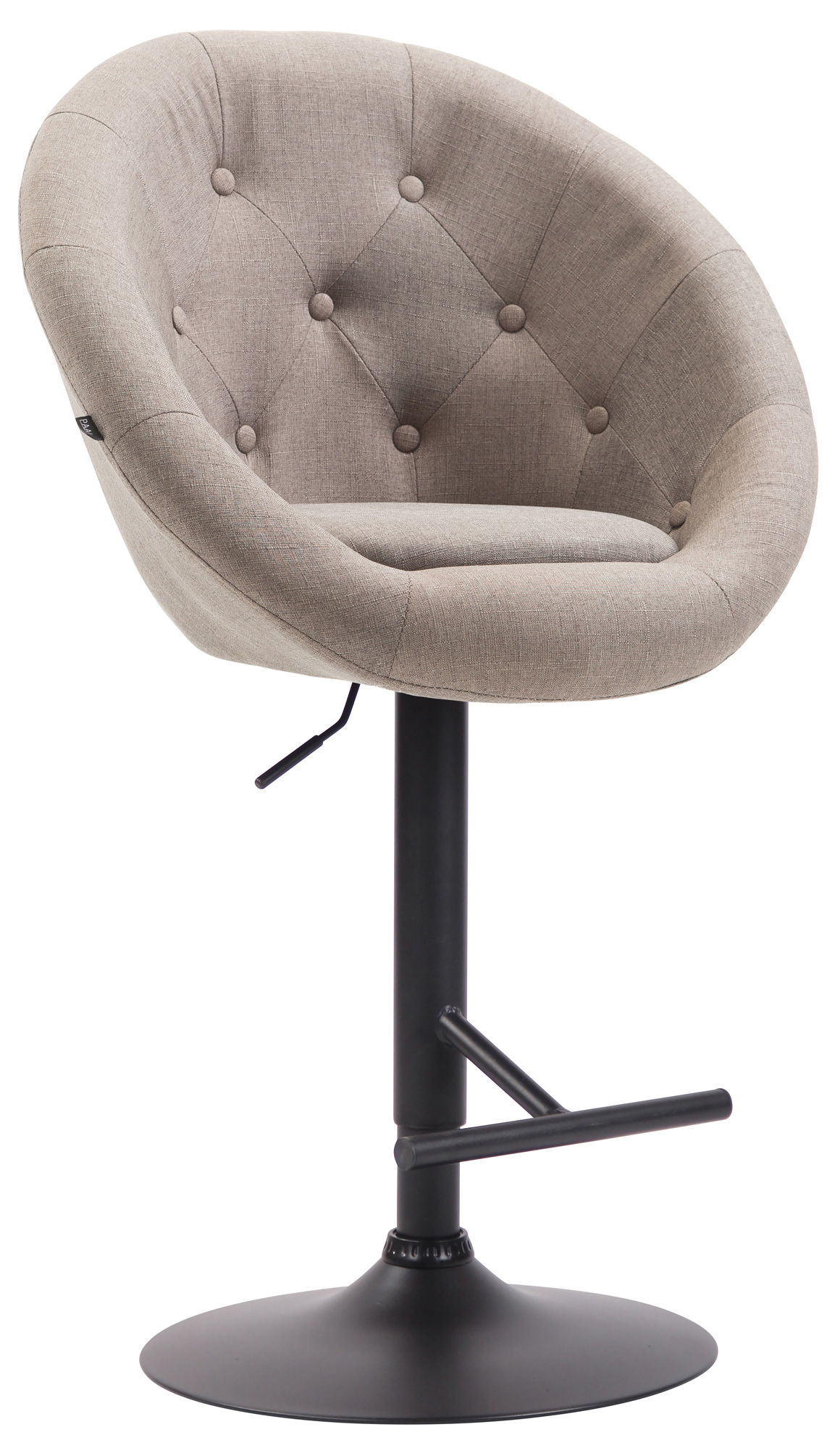 Tabouret de bar London V2 en tissu avec Pied et Repose-pieds en métal