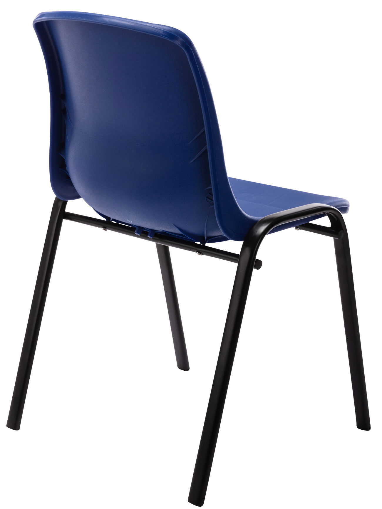 Lot de 4 chaises empilables Nowra avec assise en plastique et Pieds en métal noir mat