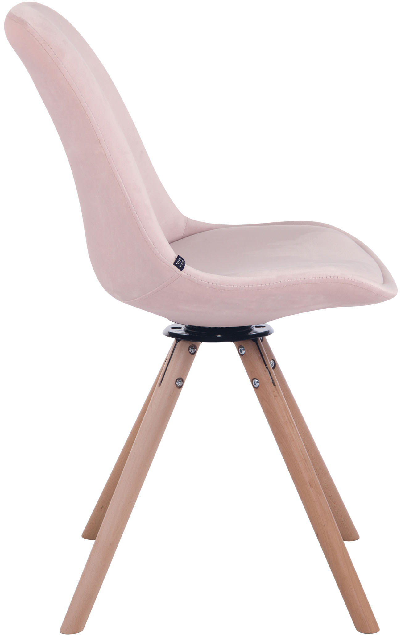 Chaise de salle à manger Troyes Pivotant en velours avec piétement rond