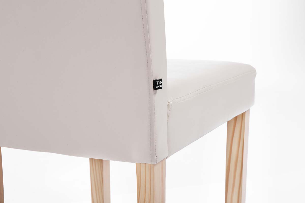Chaise de salle à manger Ina similicuir avec pieds en Bois