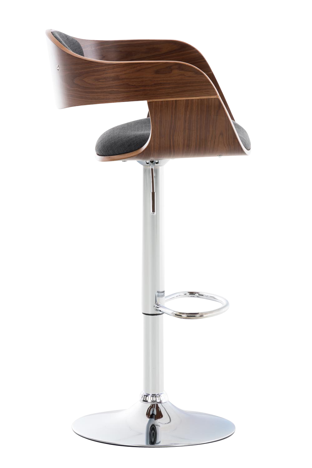 Lot de 2 tabourets de bar Kingston en tissu avec piètement en métal aspect chromé