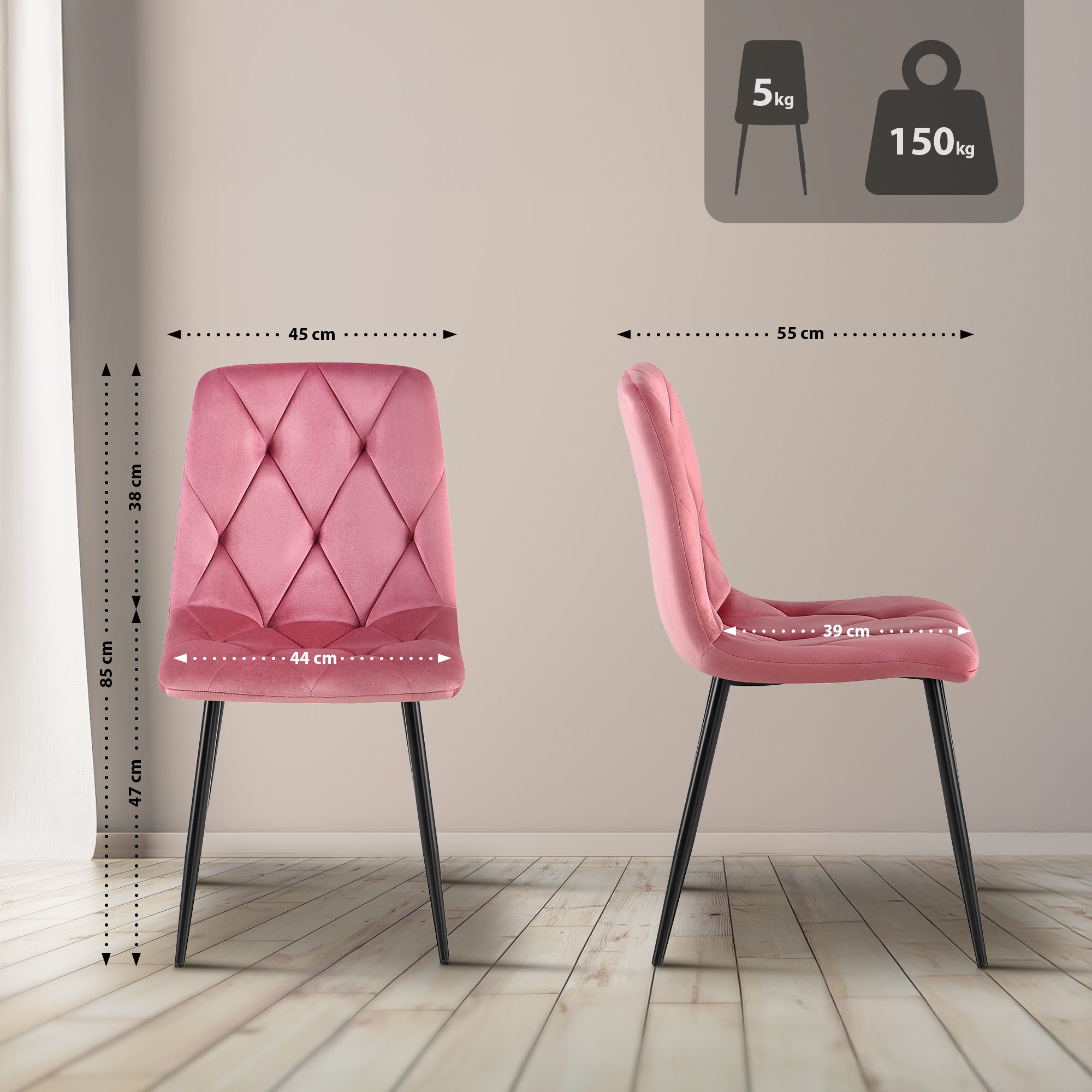 Lot de 2 chaises de salle à manger Clairton