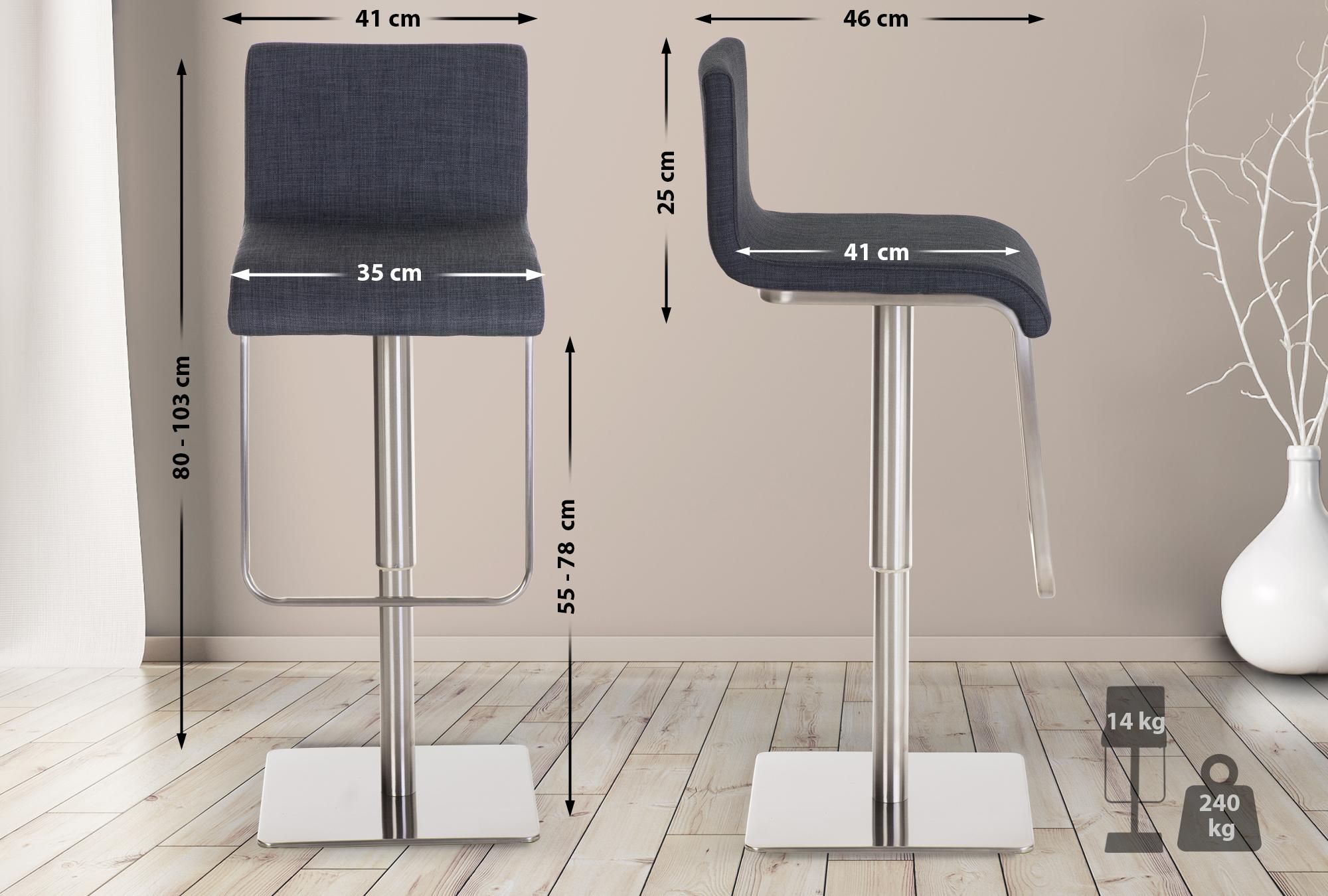 Lot de 2 tabourets de bar Limon en tissu