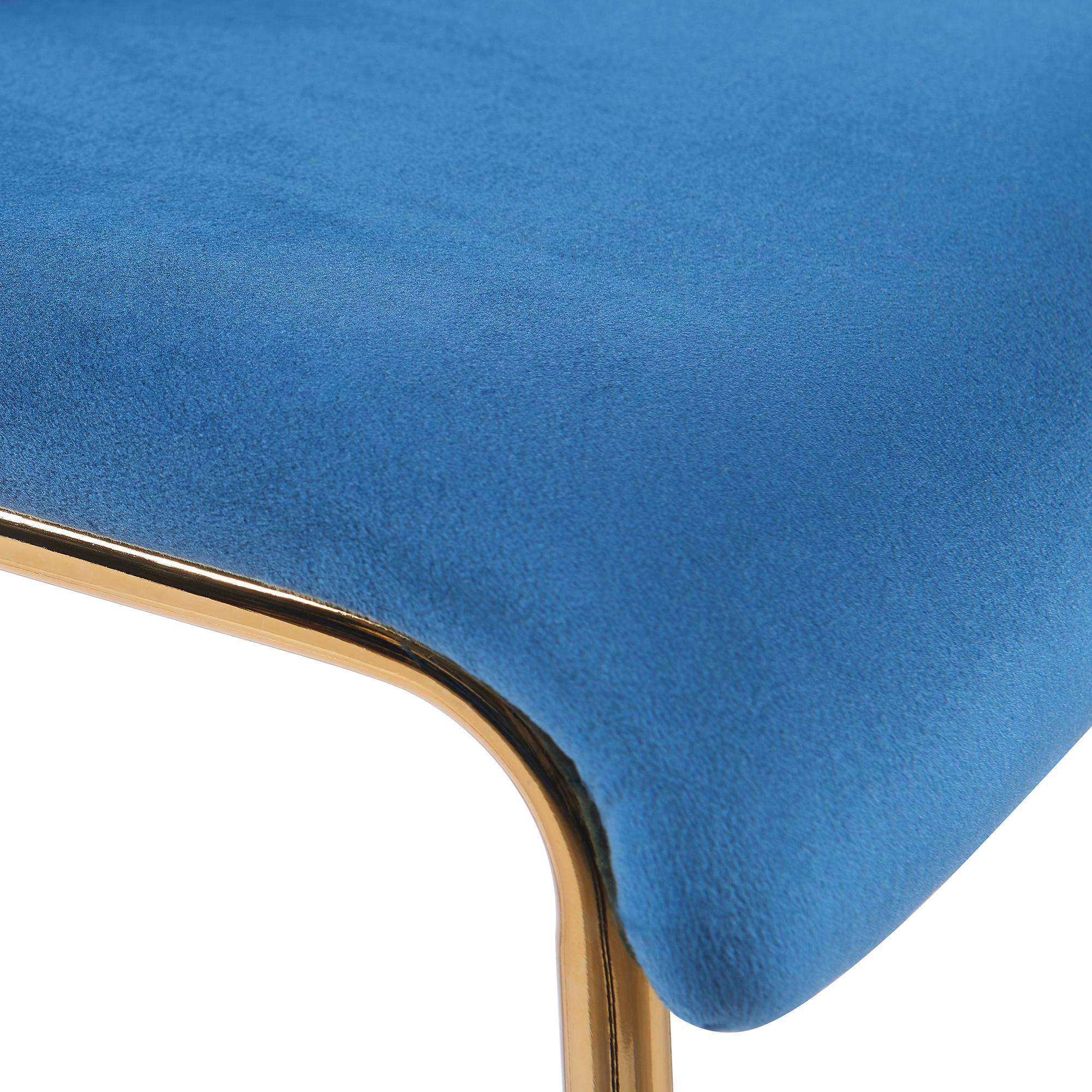 Tabouret de bar Hoover velours piètement 4 pieds or