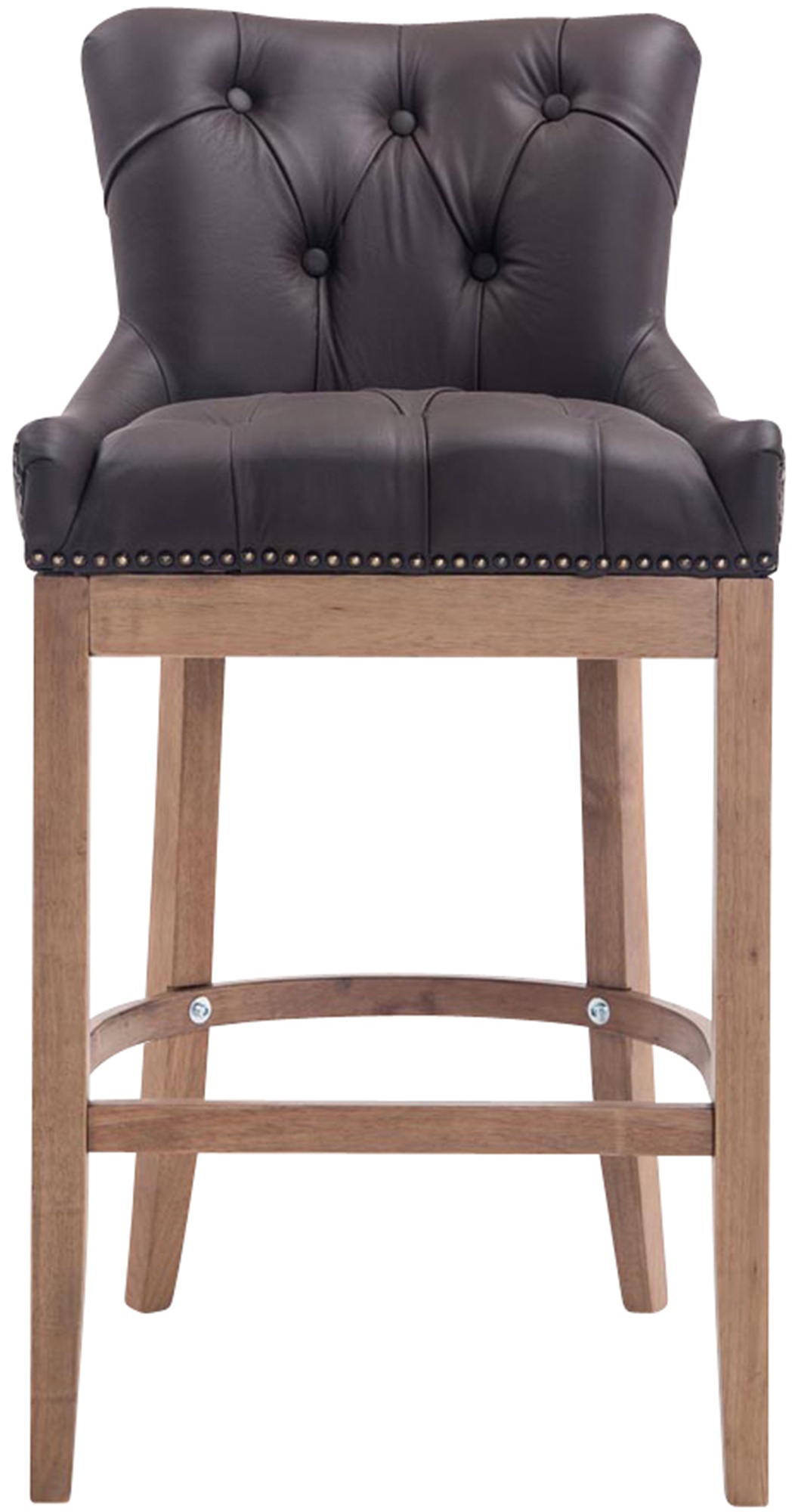 Tabouret de bar Lakewood antique-clair cuir véritable
