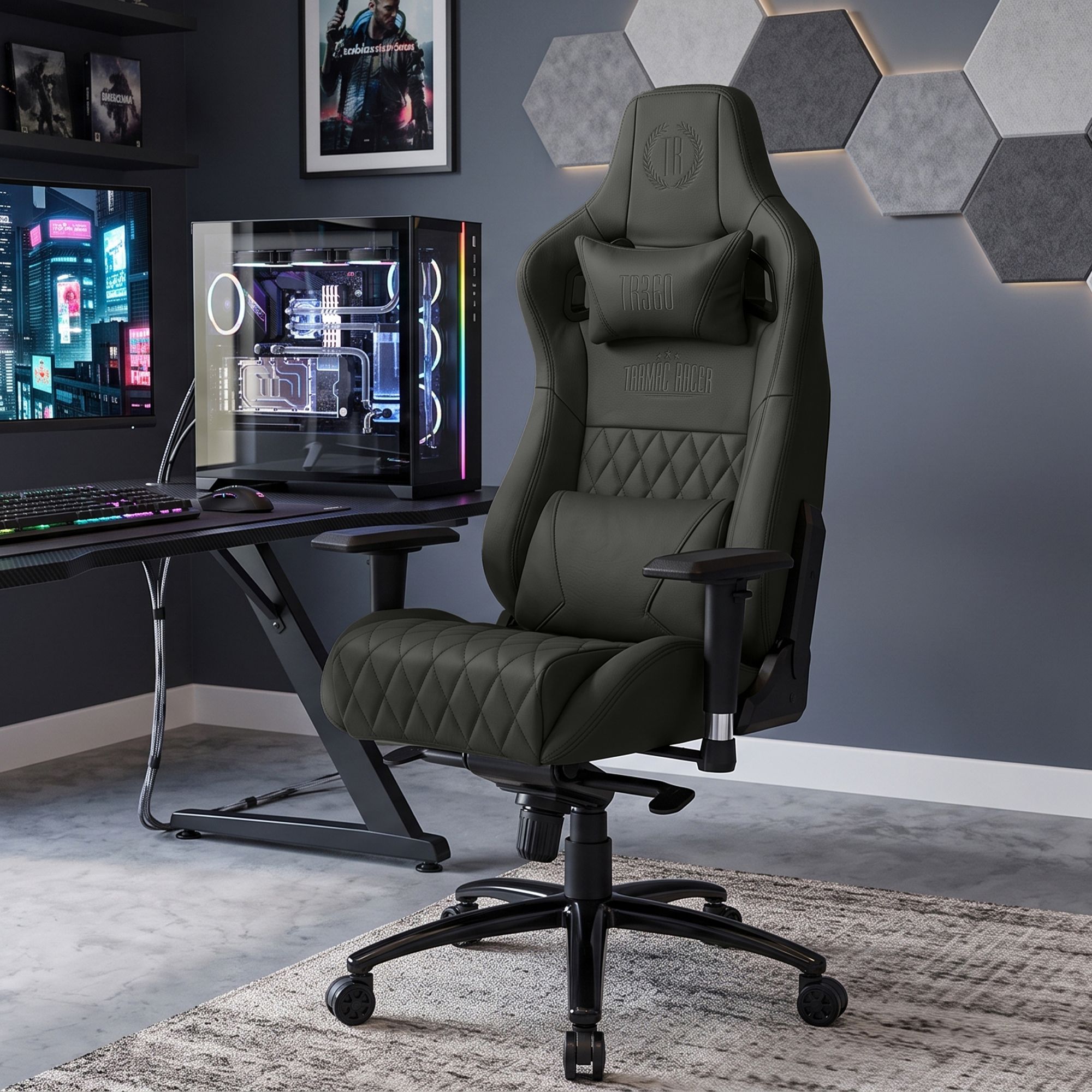 Fauteuil de bureau Gamer Keren en véritable cuir