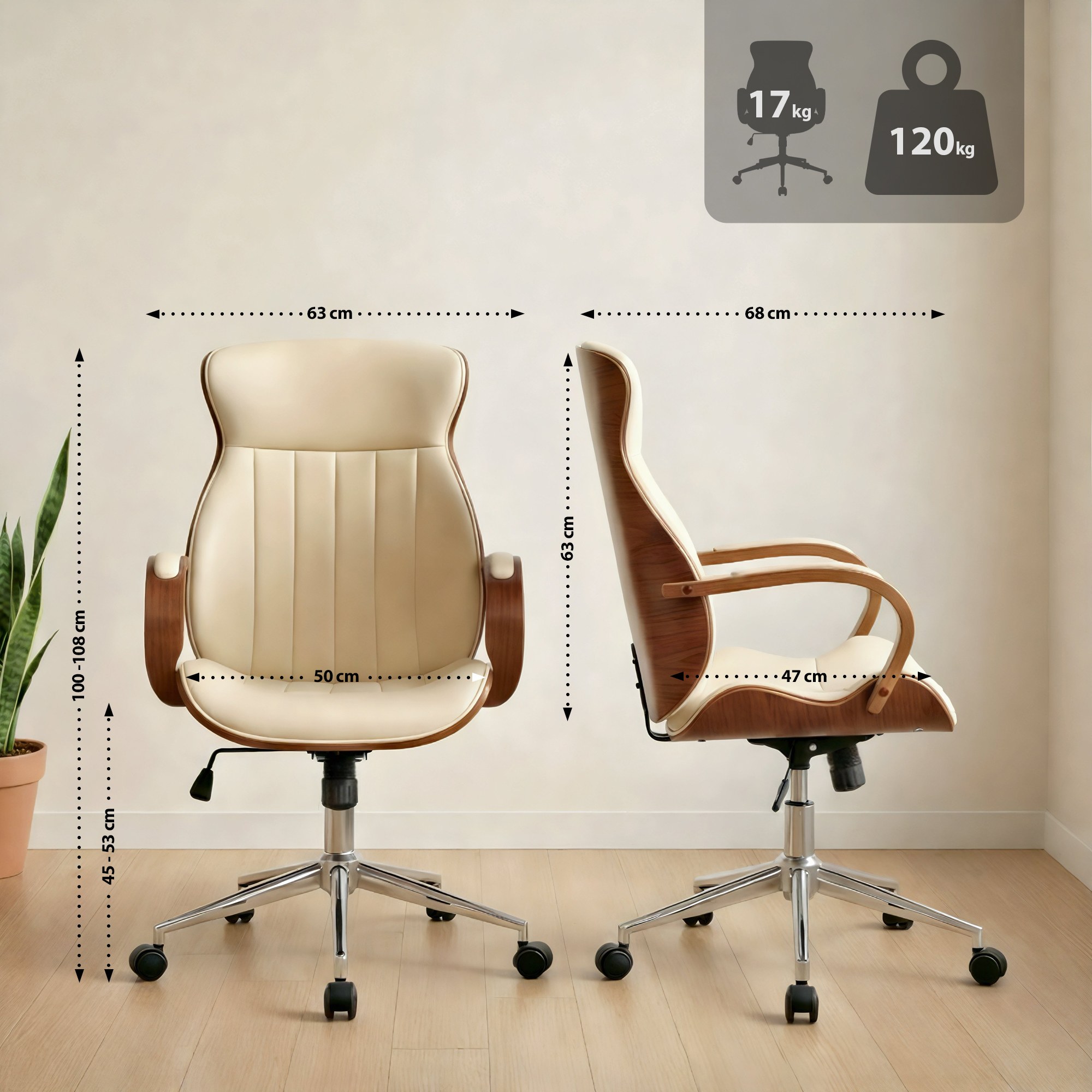 Fauteuil de bureau Melilla en similicuir