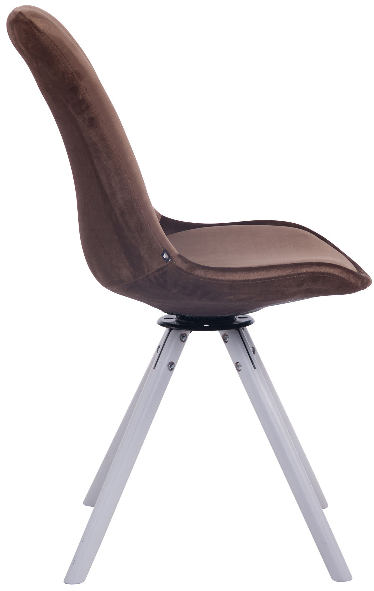 Chaise de salle à manger Troyes Pivotant en velours avec piétement rond