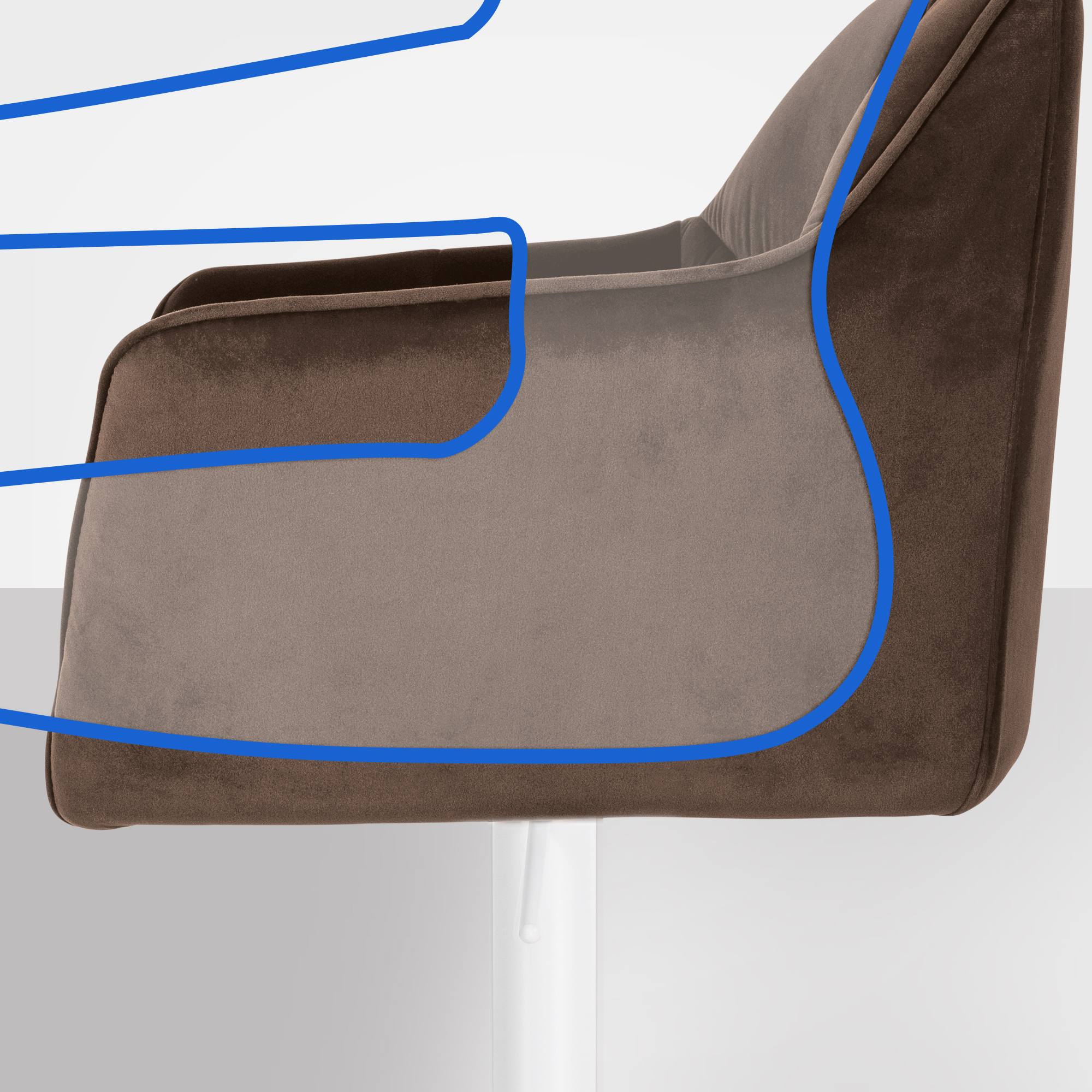 Tabouret de bar Damaso avec revetement en velours