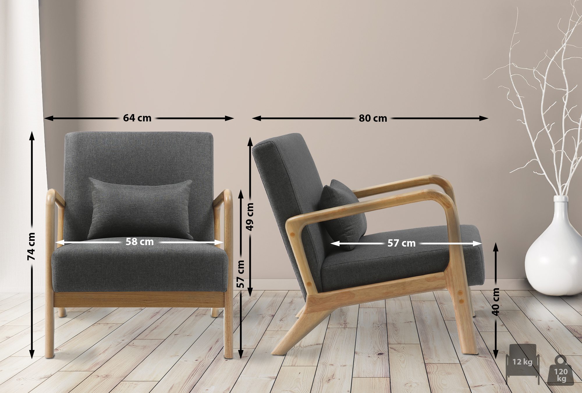 Fauteuil Hibbing Tissu