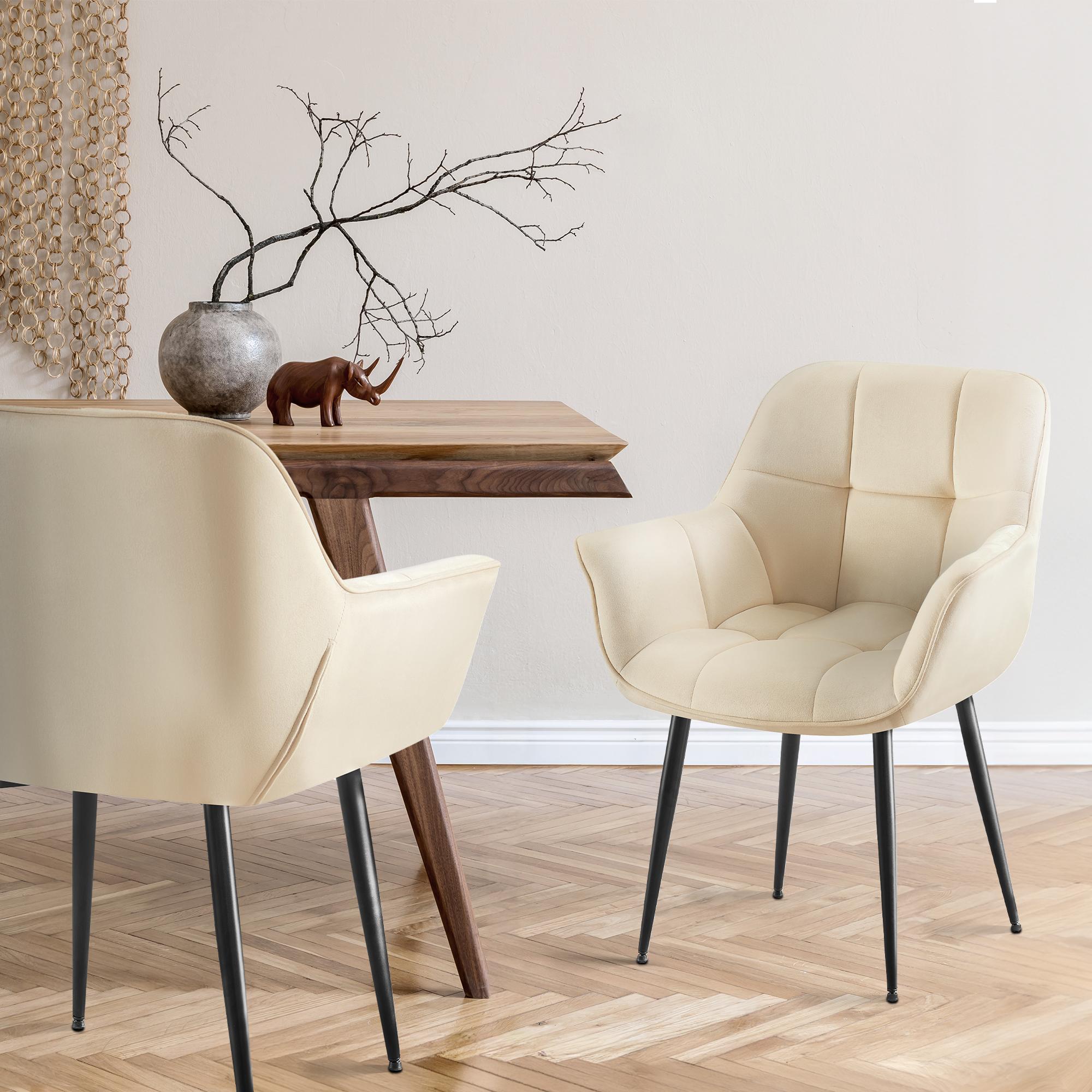 Lot de 2 chaises de salle à manger Roseville velours