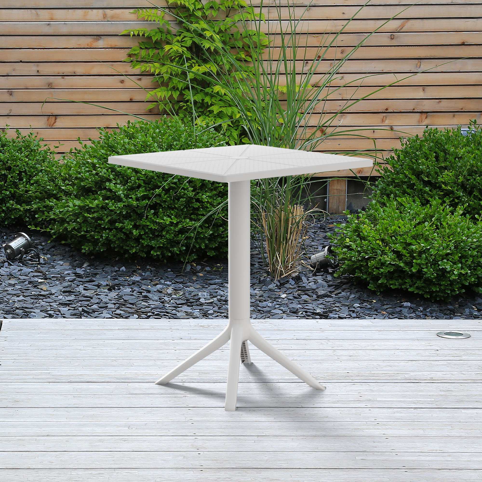 Table de jardin Nuvela 60 x 60 cm Résistant aux intempéries, aux UV, facile d'entretien