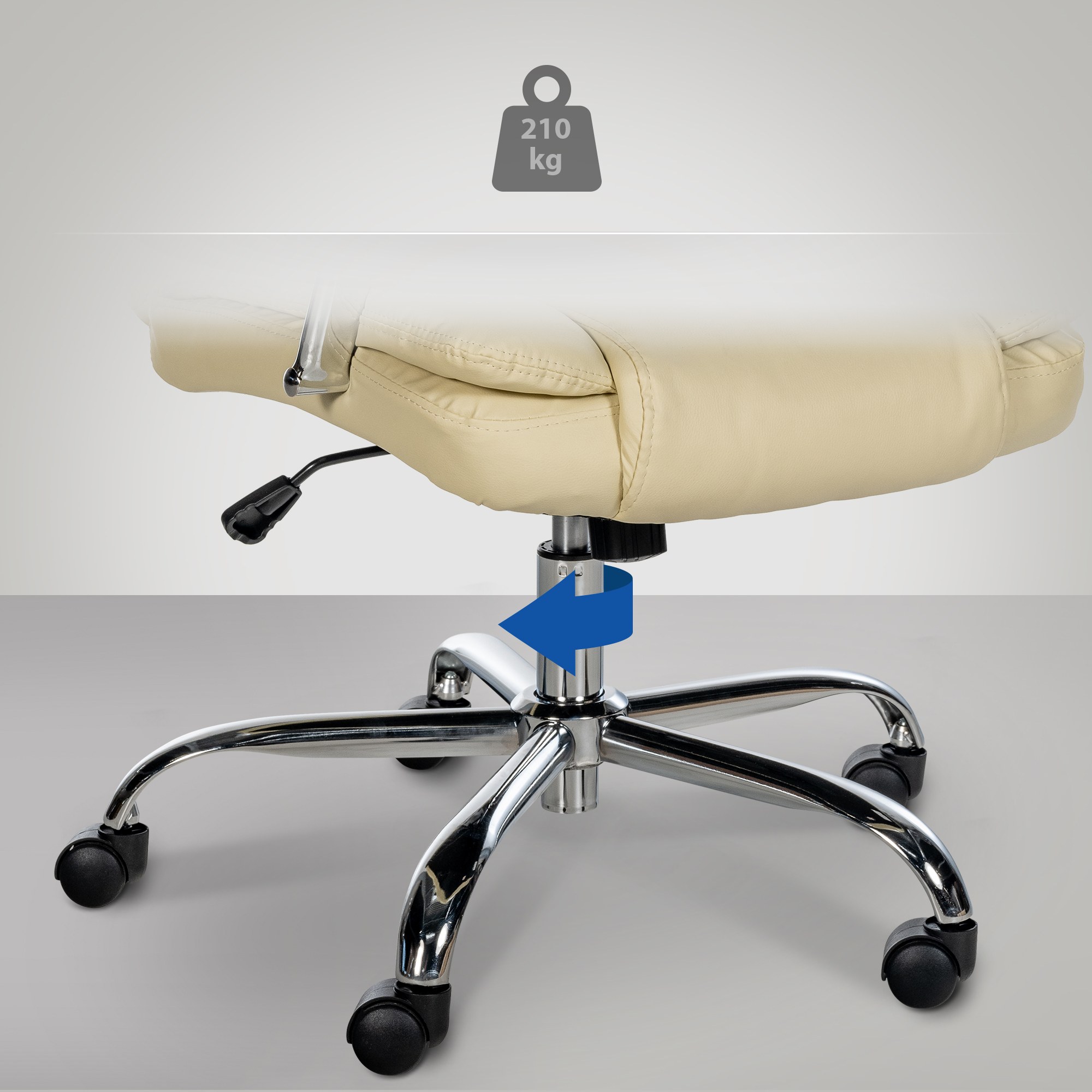 Fauteuil de bureau XXL Xanthos en Similicuir avec une  capacité de charge de 210 kg