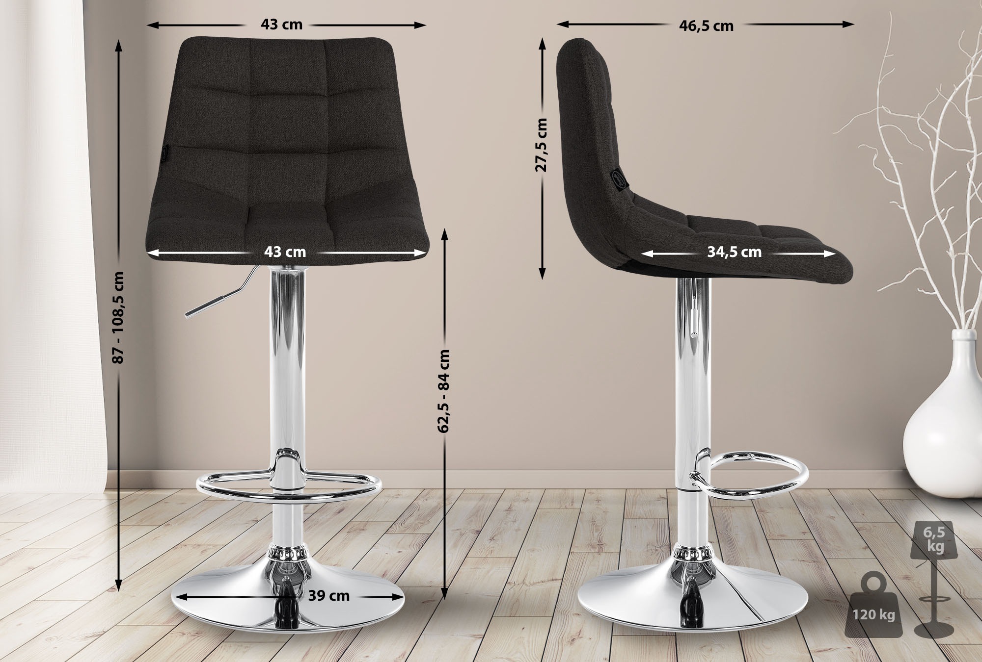 Tabouret de bar Jerry Tissu