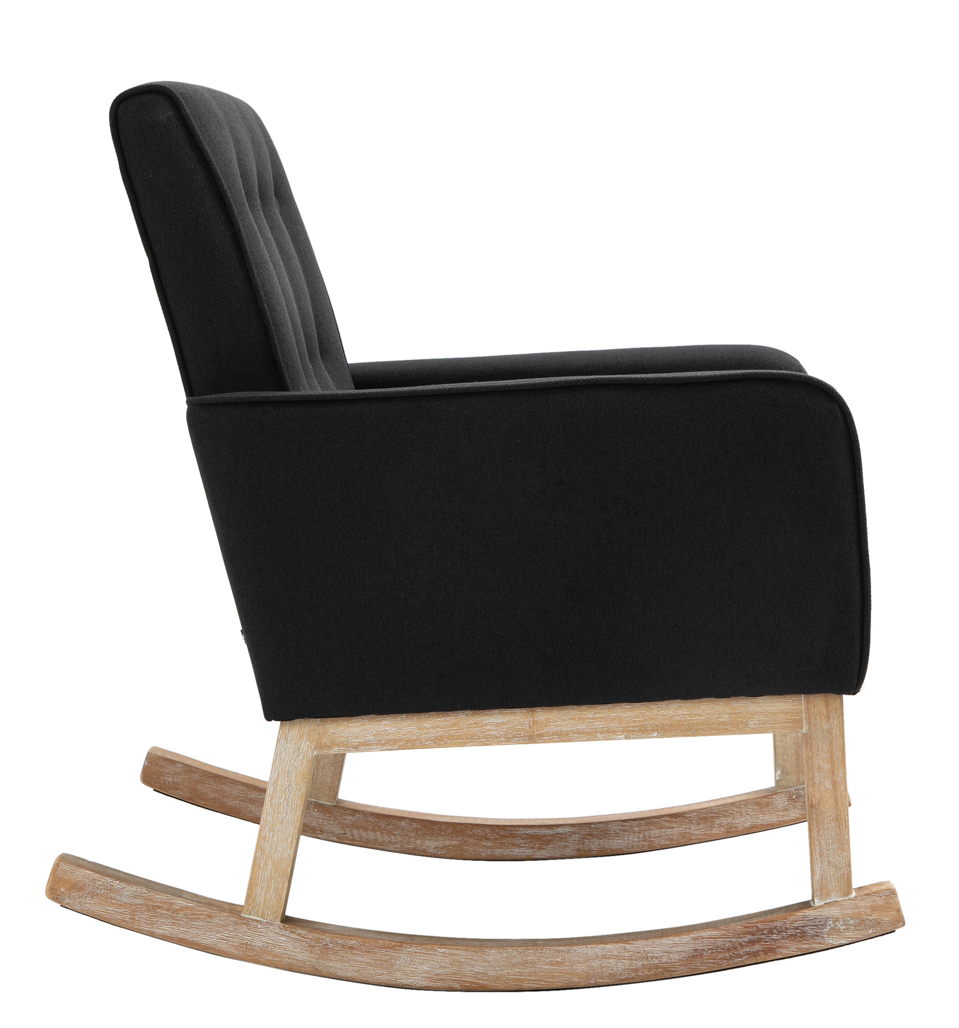 Chaise à bascule Dream en Tissu Pieds en Bois de chêne