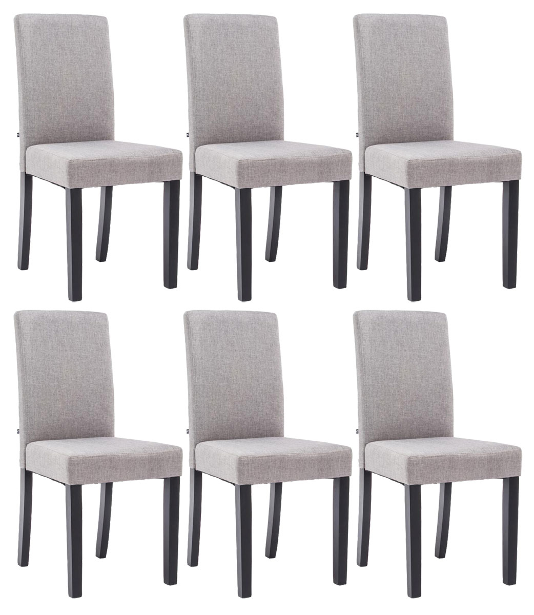 Lot de 6 Chaises de salle à manger Ina Tissu avec pieds en Bois