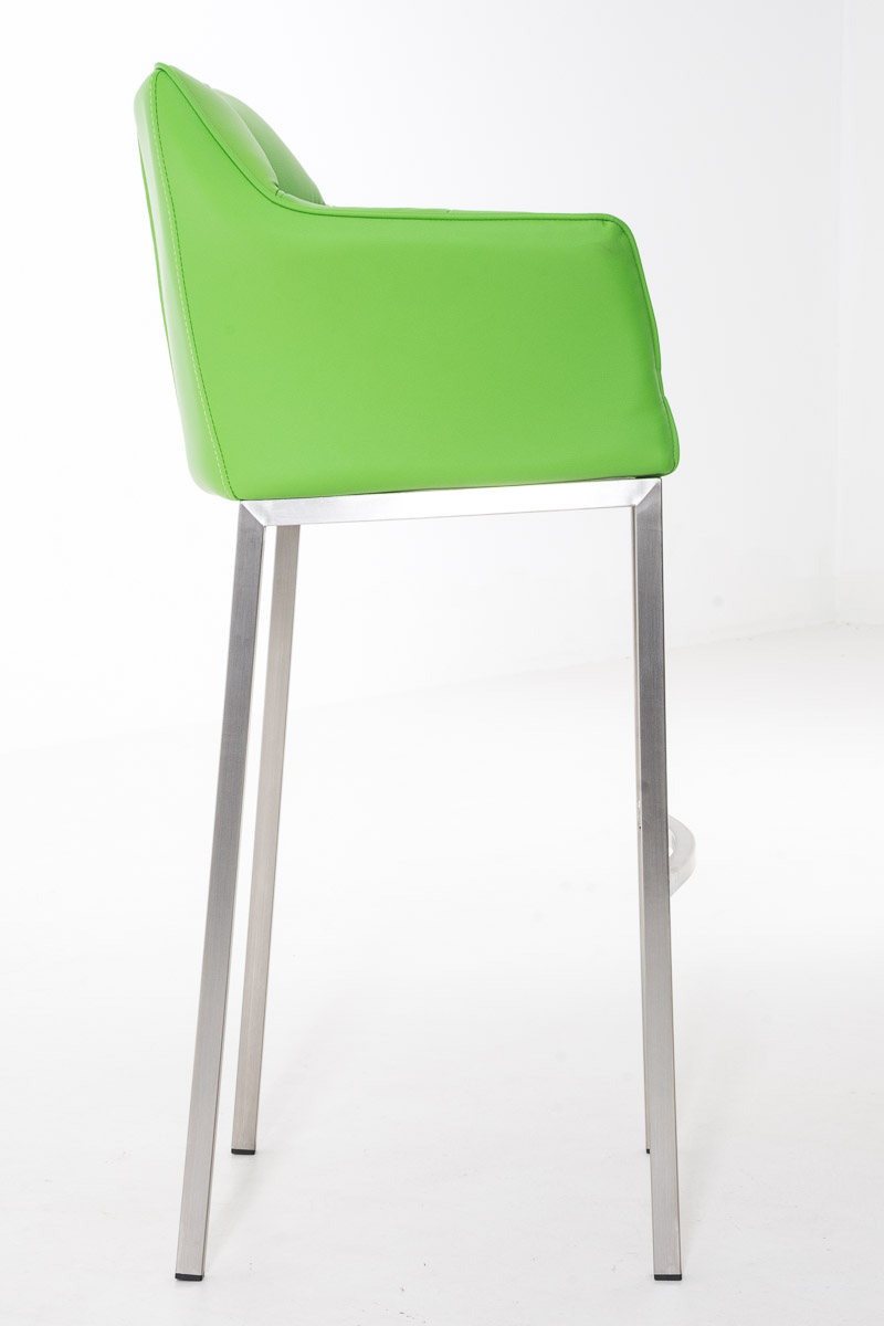 Ensemble de 2 tabourets de bar Damaso en similicuir avec piétement en métal