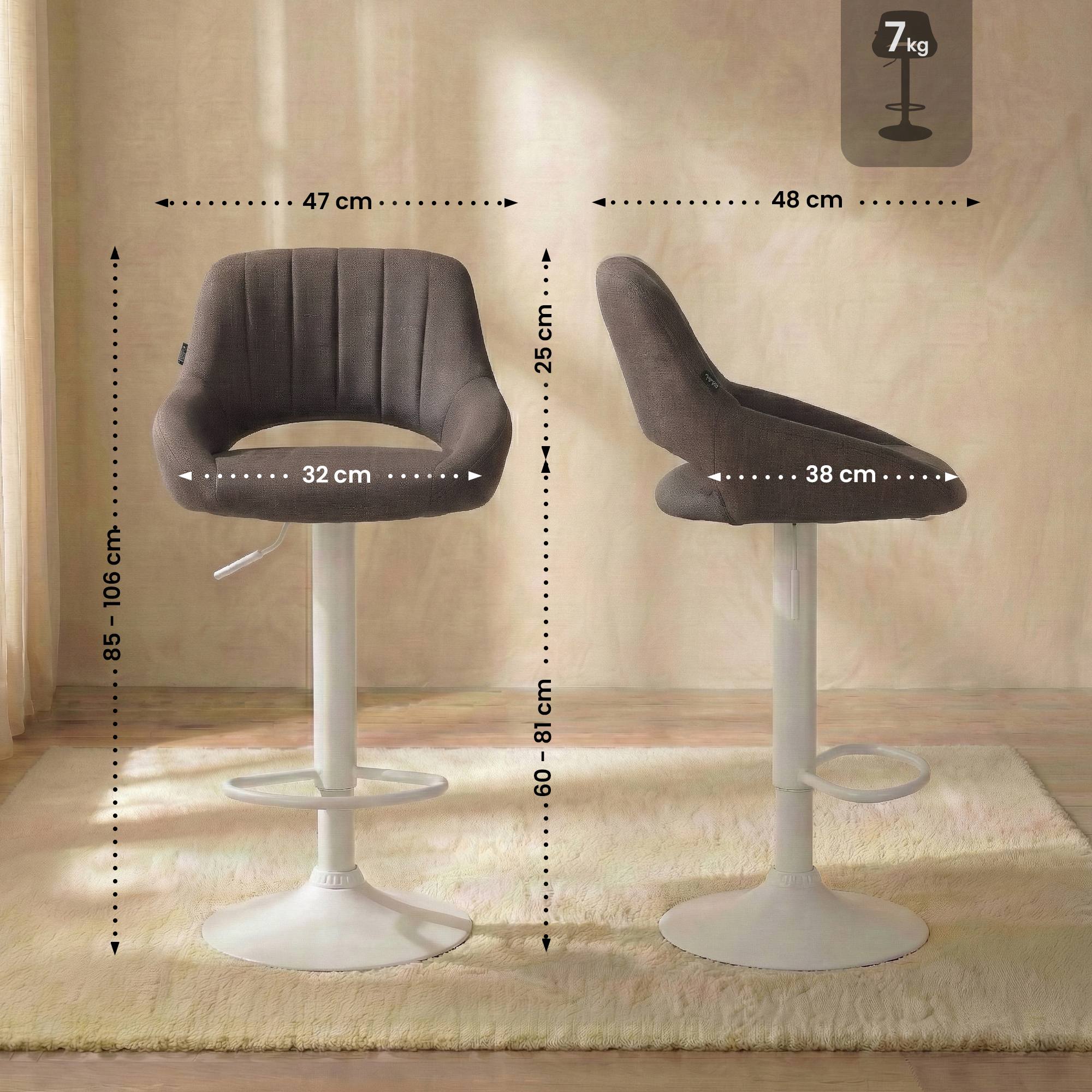 Lot de 2 tabourets de bar Milet en tissu
