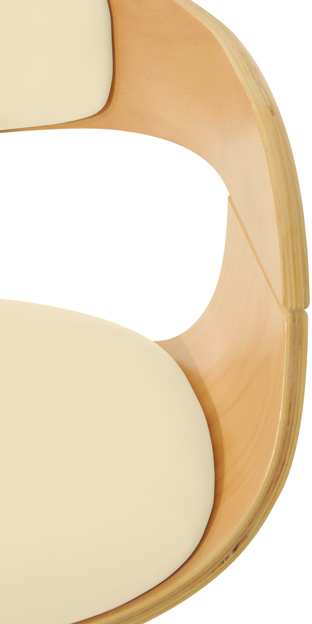 Tabouret de bar Kingston avec Coque en bois Assise en similicuir