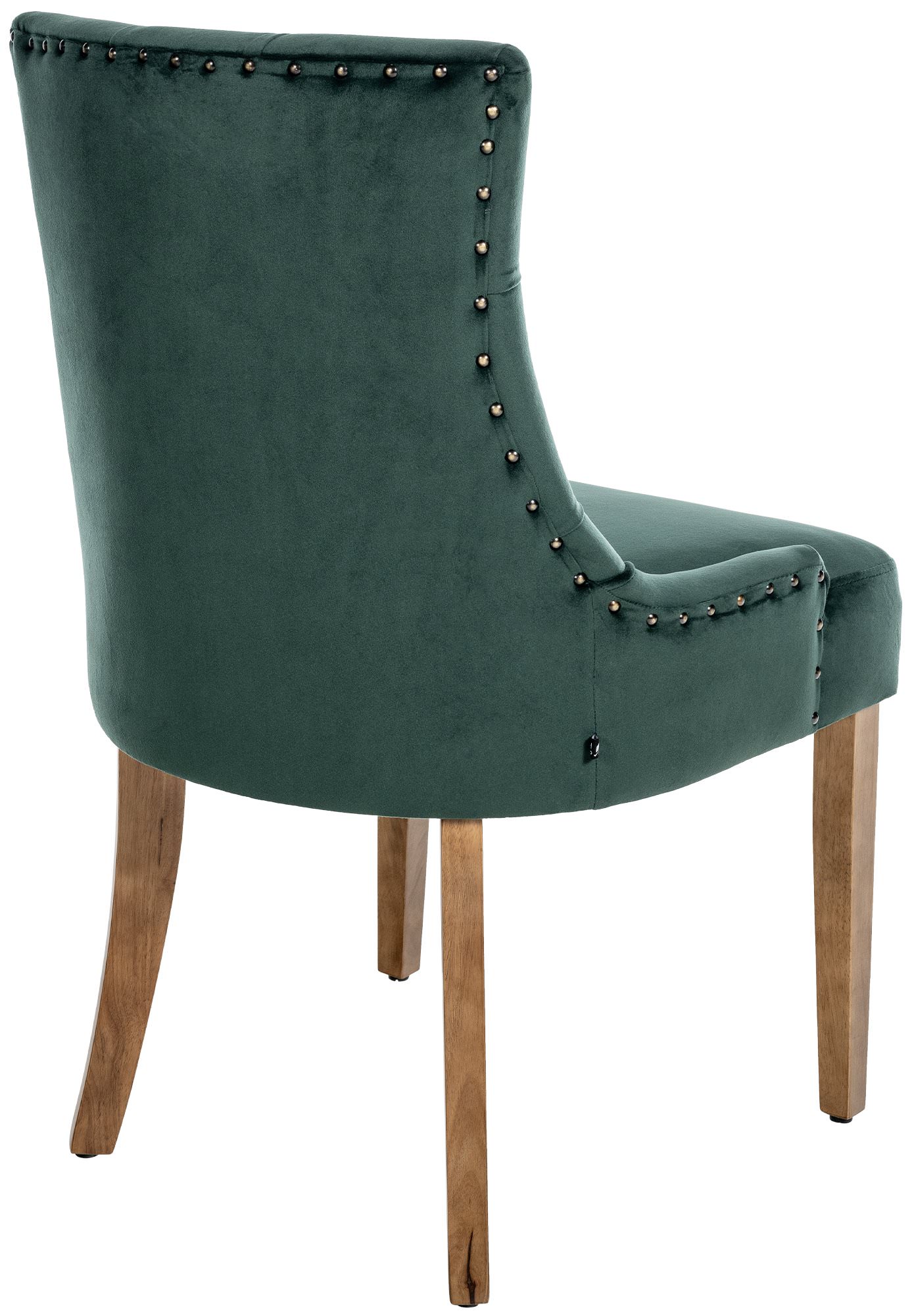 Lot de 4 Chaises de salle à manger Aberdeen en Velours Piètement en bois d'hévéa