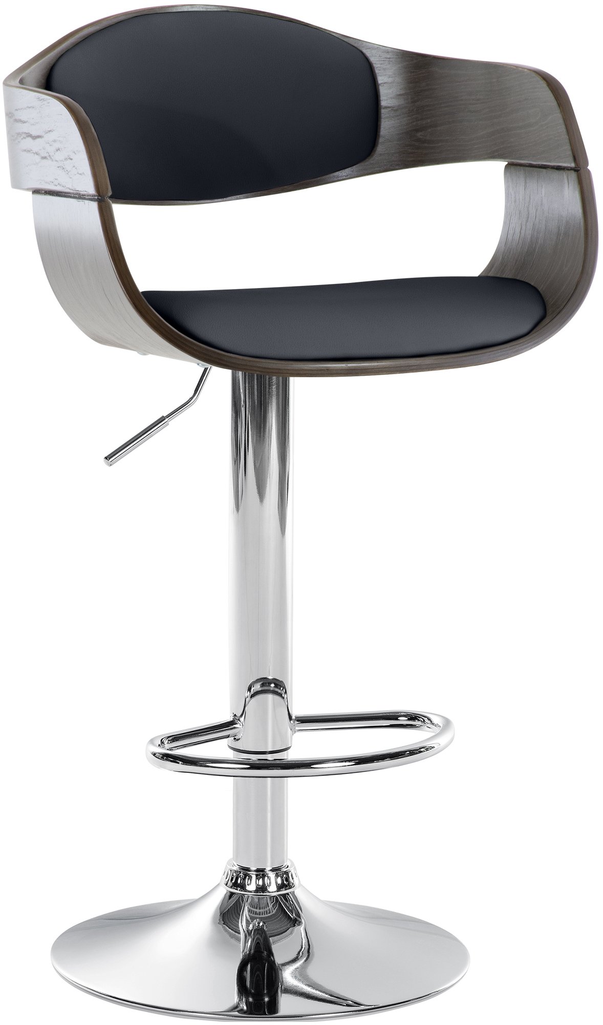 Tabouret de bar Kingston avec Coque en bois Assise en similicuir