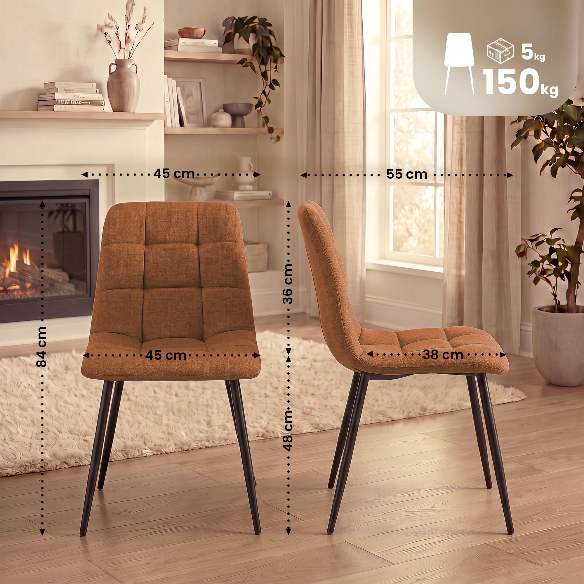 Lot de 2 chaises de salle à manger Tilde