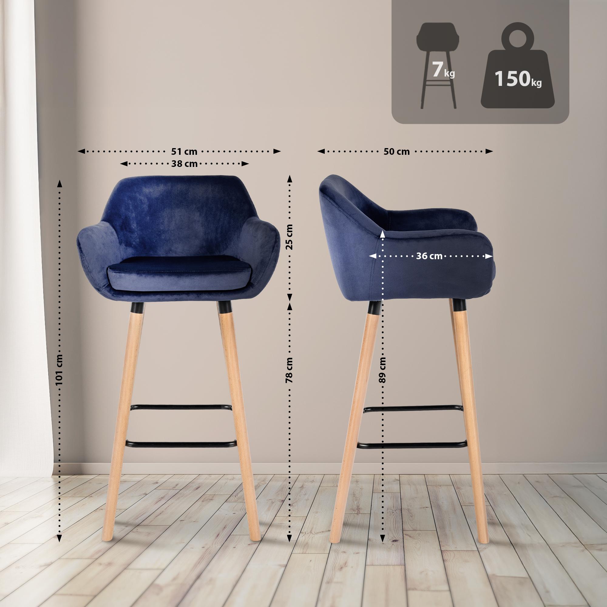 Tabouret de Bar Grant Velours