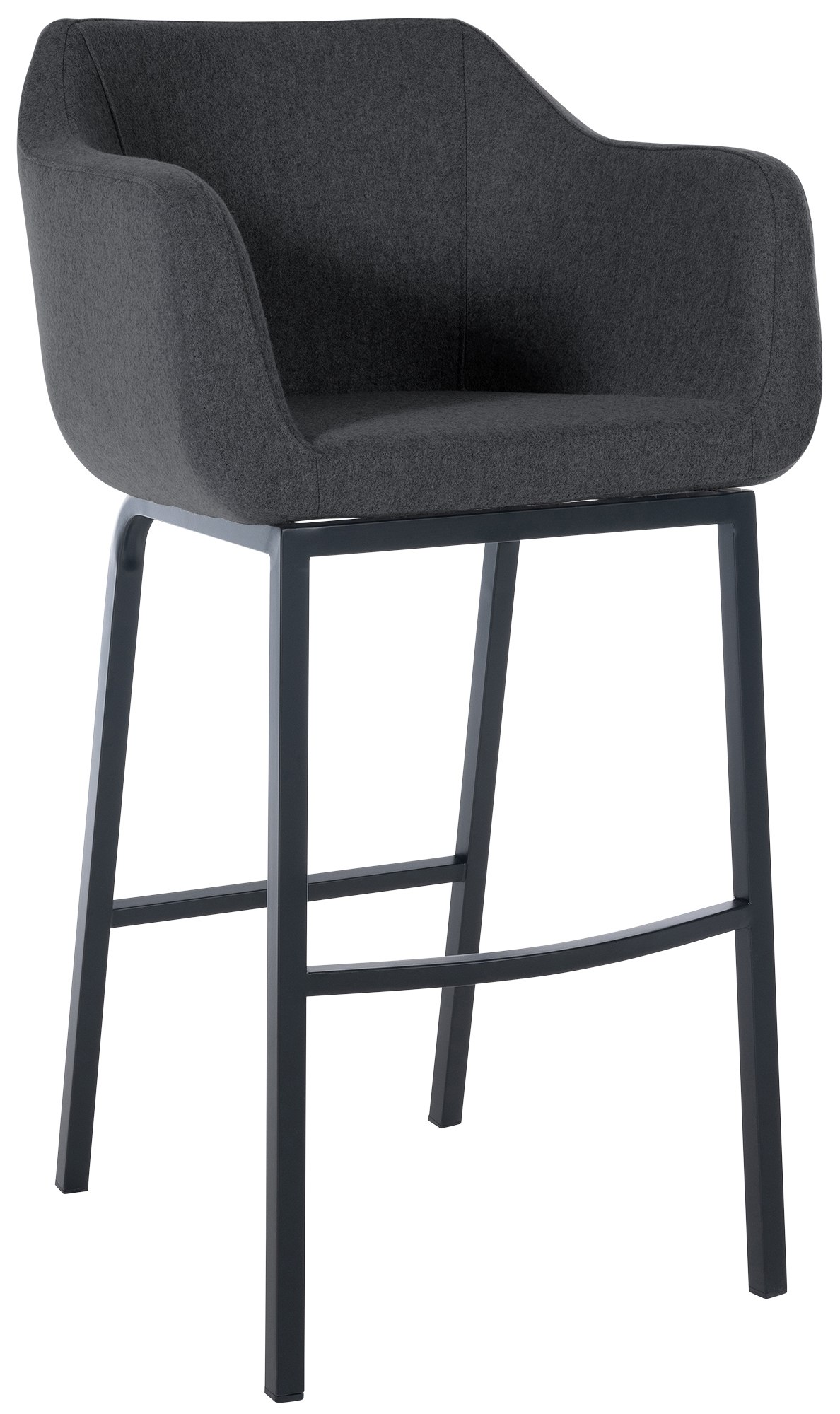 Tabouret de bar Monea feutre avec piètement à quatre pieds
