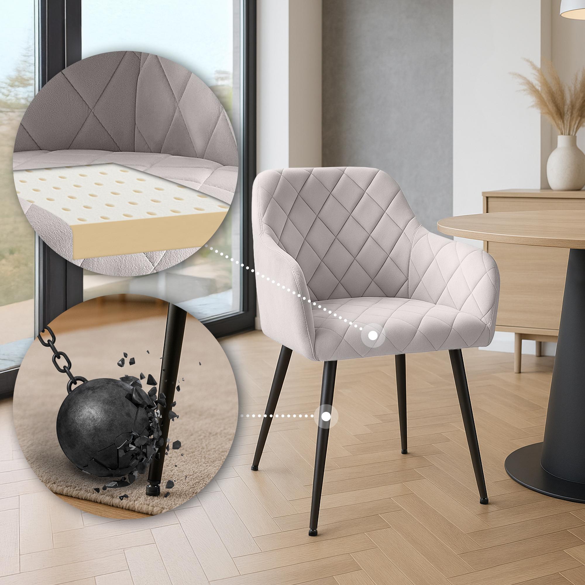 Chaise de salle à manger Monett Velours