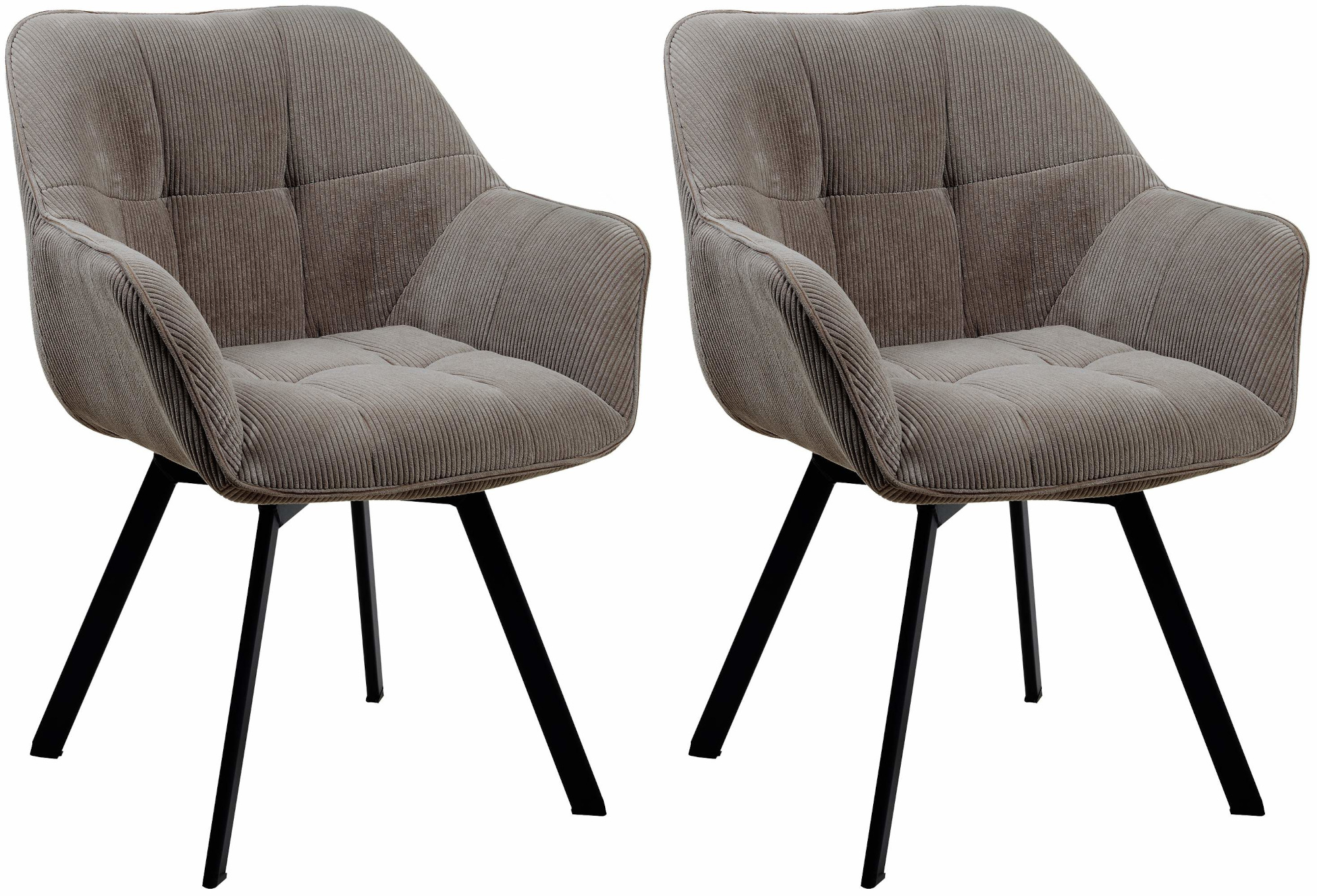 Lot de 2 chaises de salle à manger Jordi Cord