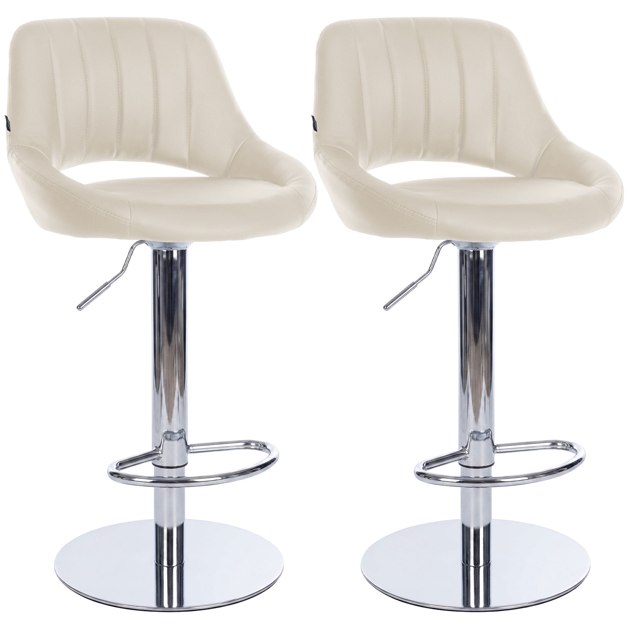 Lot de 2 tabourets de bar Milet chromés avec socles extra lourds