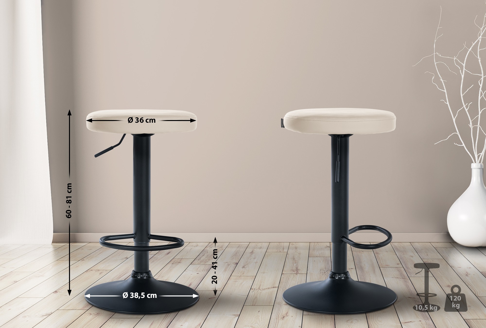Tabouret de bar Ponte revêtement similicuir