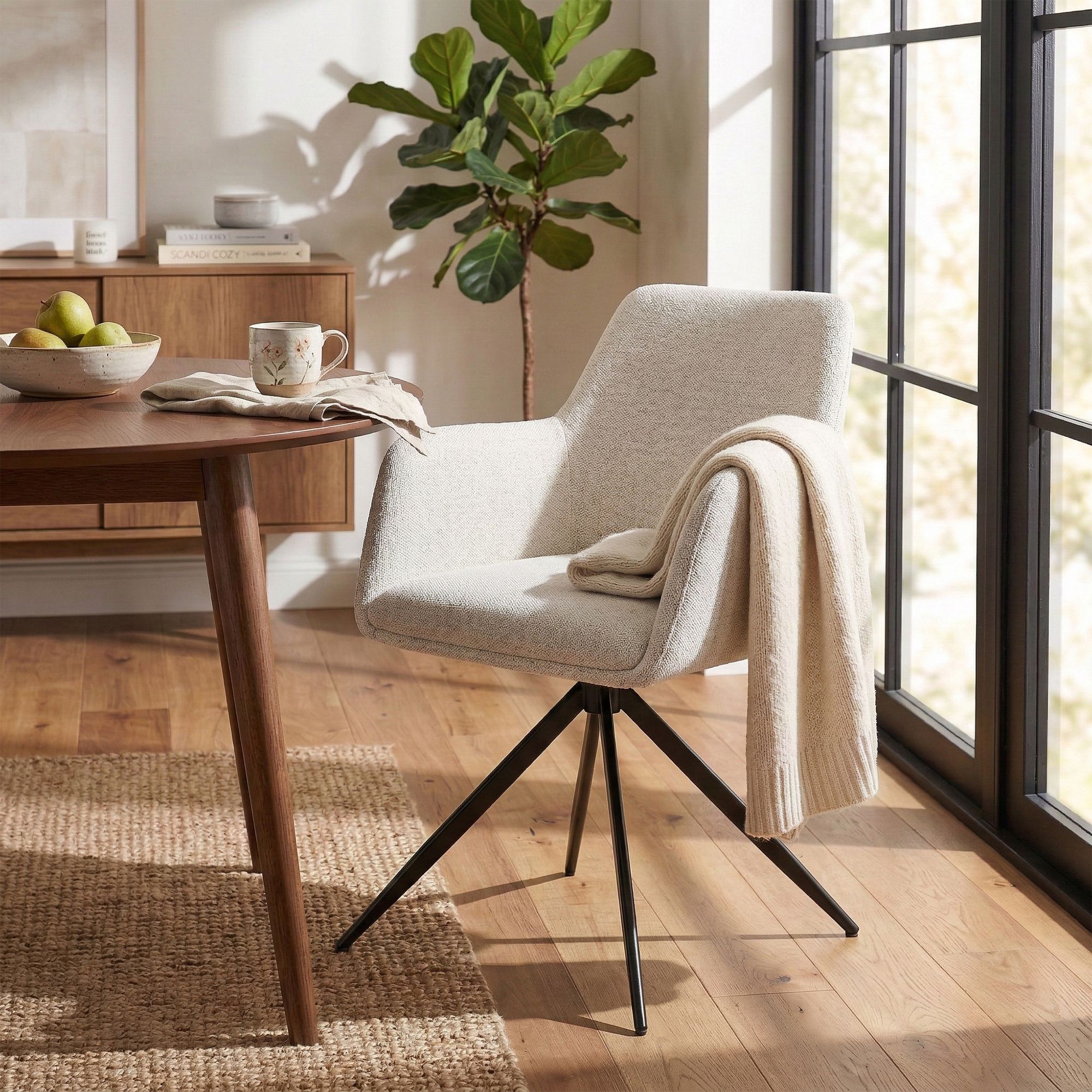 Chaise de salle a manger Olema en tissu