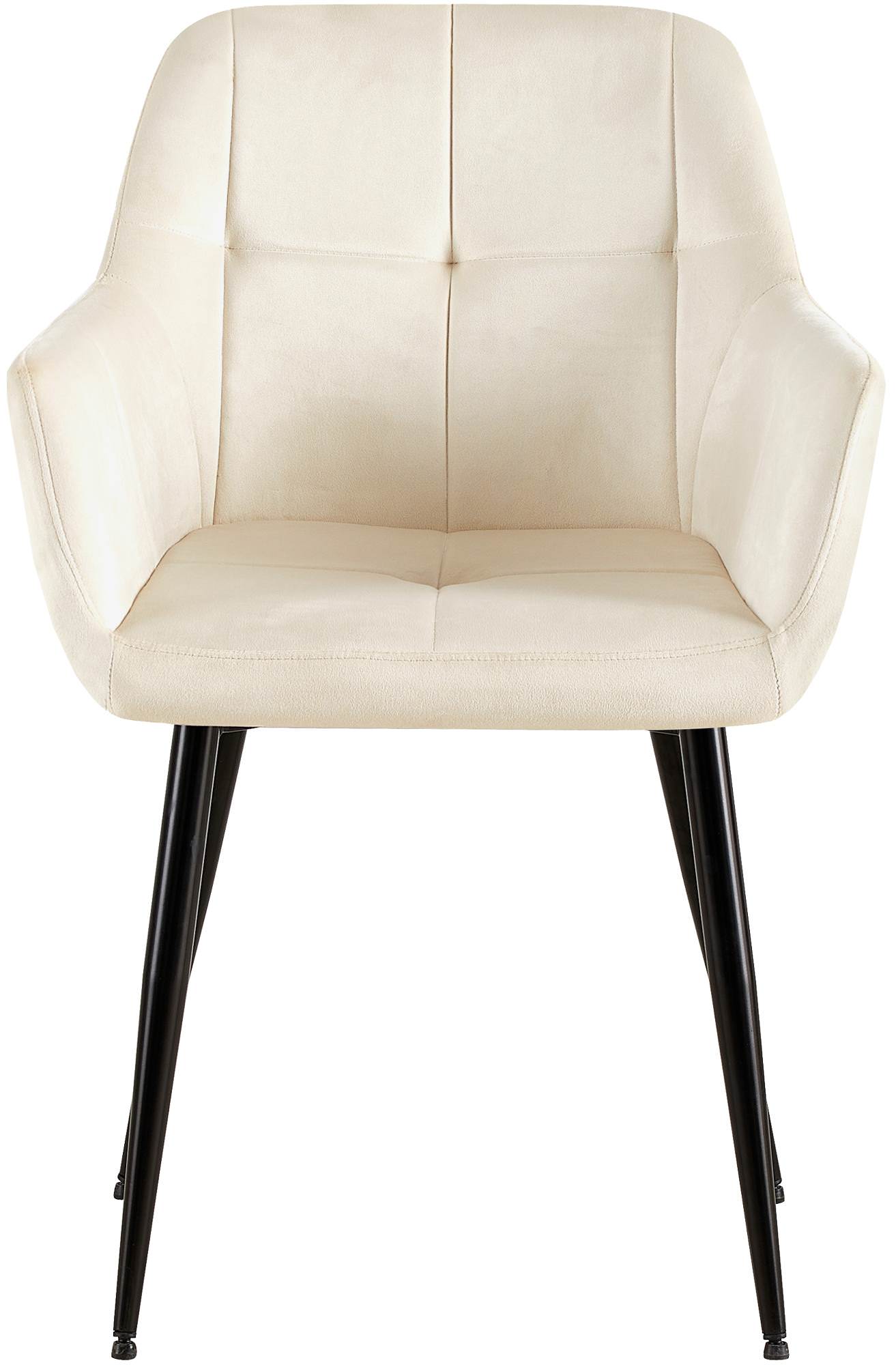 Lot de 2 chaises de salle à manger Emia velours