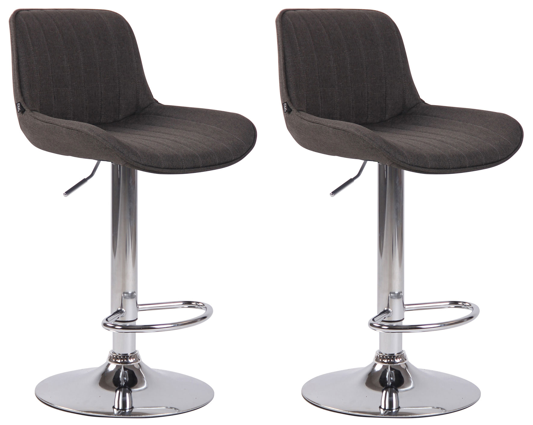 Lot de 2 Tabourets de bar Lentini en Tissu Pied trompette en Métal
