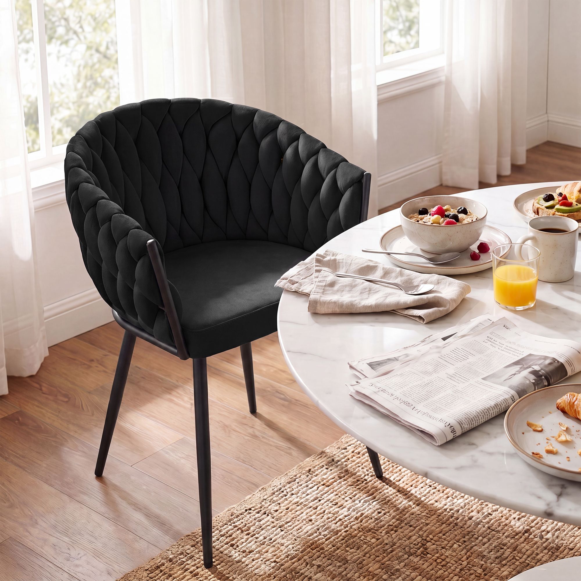 Chaise de salle a manger Molise velours