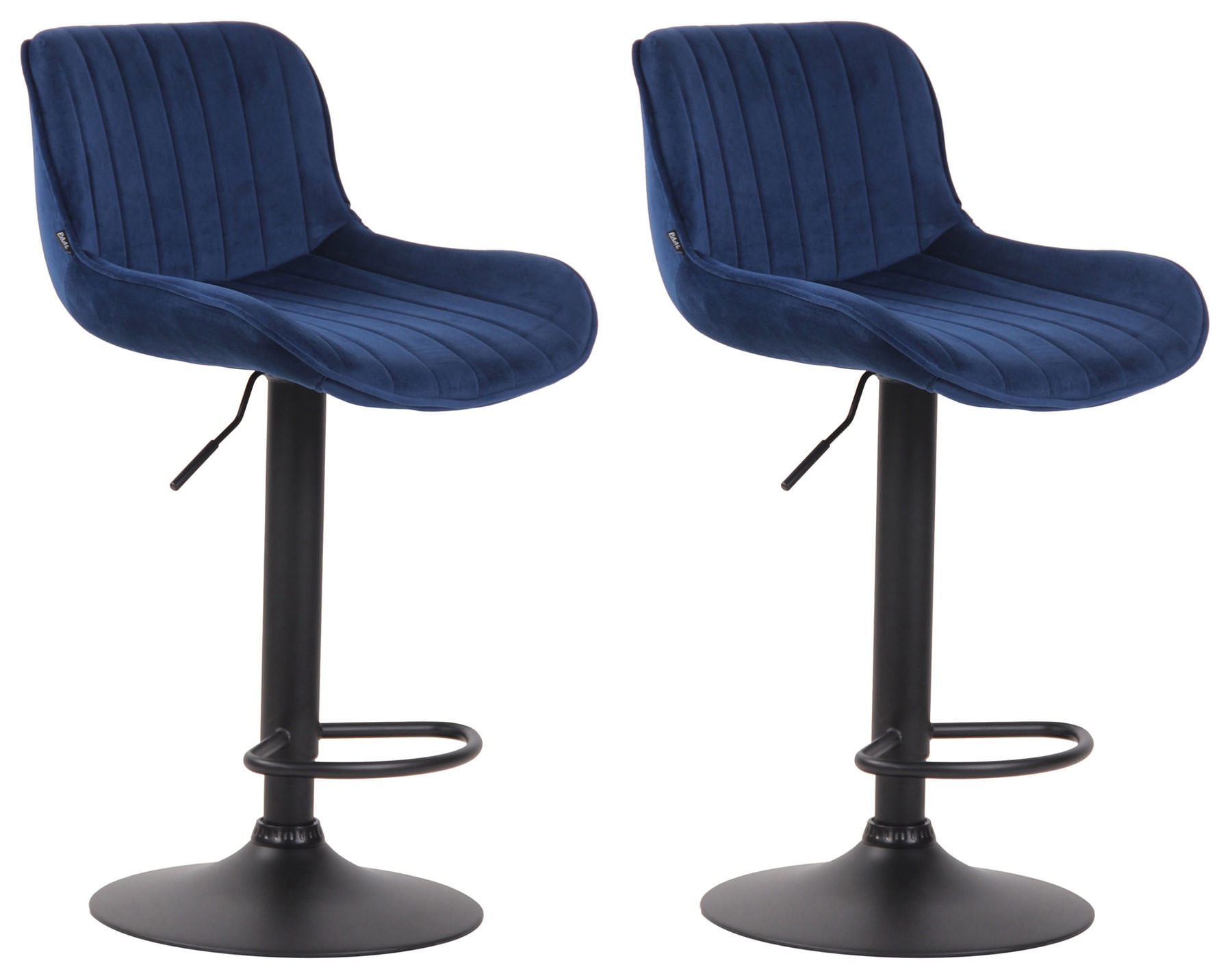 Lot de 2 Tabourets de bar Lentini en Velours Pied trompette en Métal