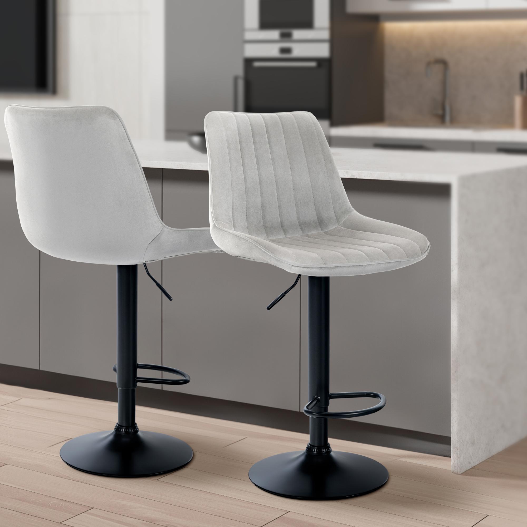 Tabouret de bar Toni en velours