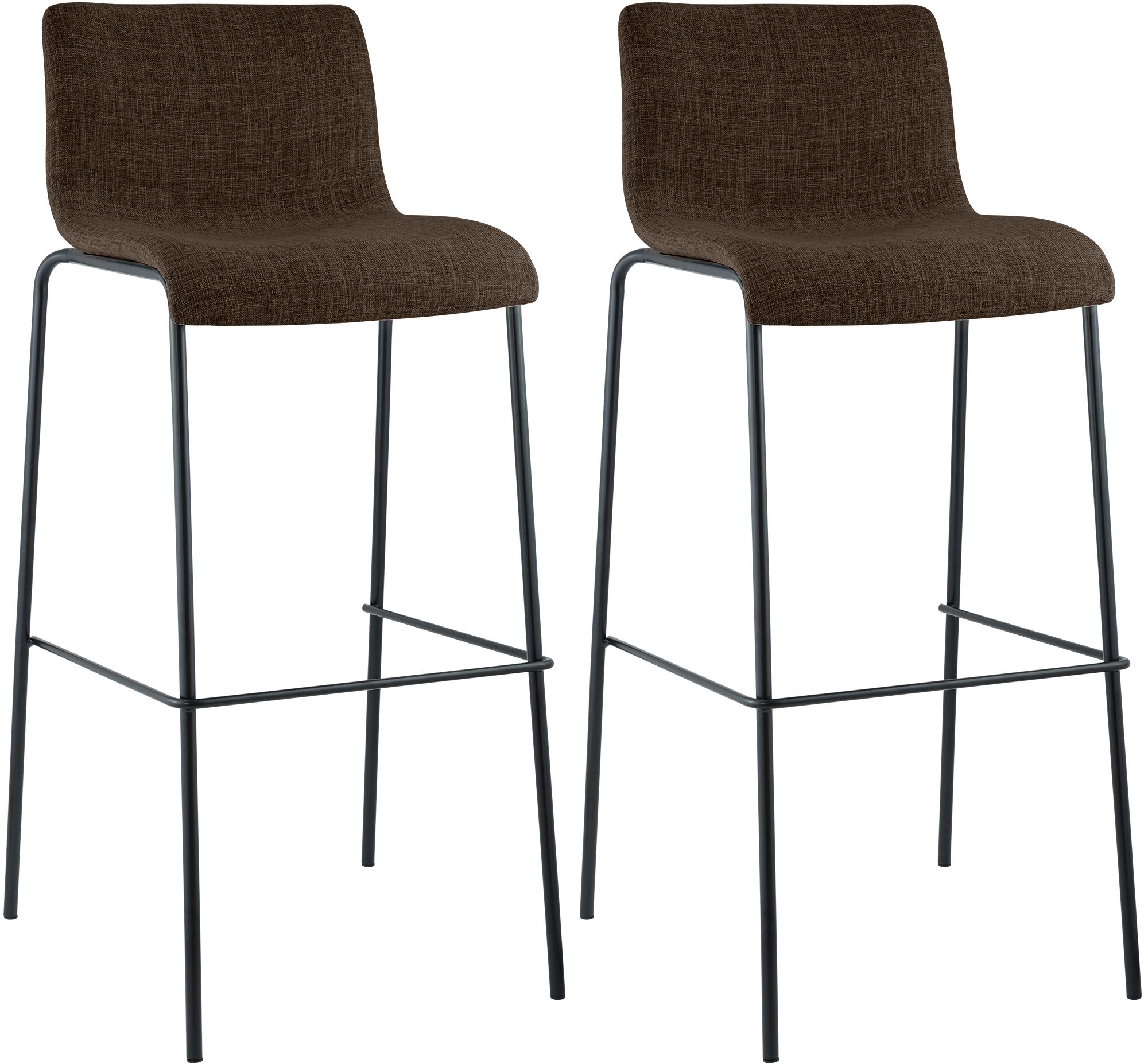 Lot de 2 tabourets de bar Hover en tissu, pieds metalliques