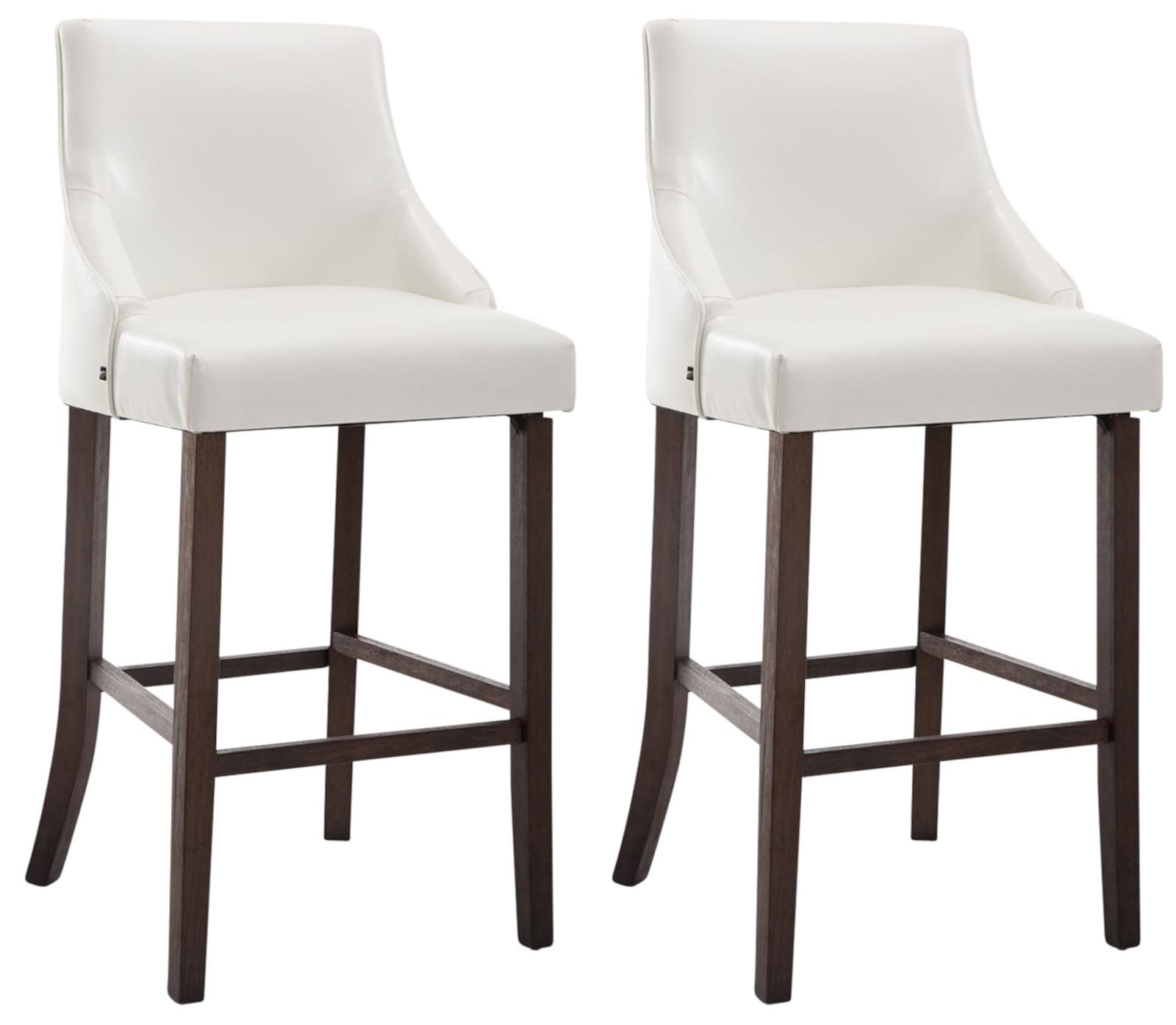 Lot de 2 Tabourets de bar Innsbruck en similicuir et Pieds en Bois