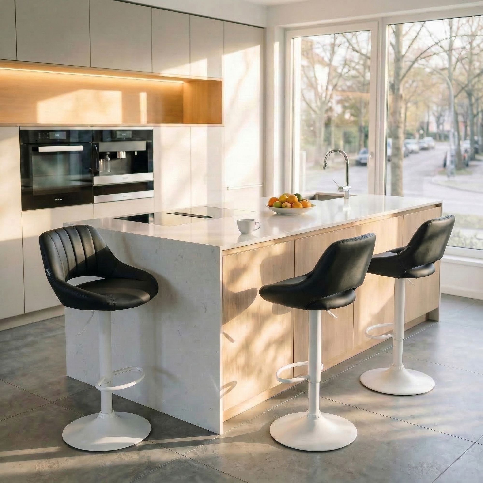 Lot de 2 tabourets de bar Milet en similicuir