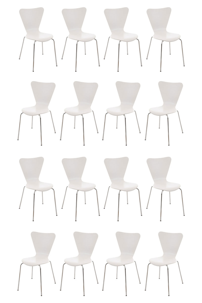 Lot de 16 chaises visiteur empilables Calisto