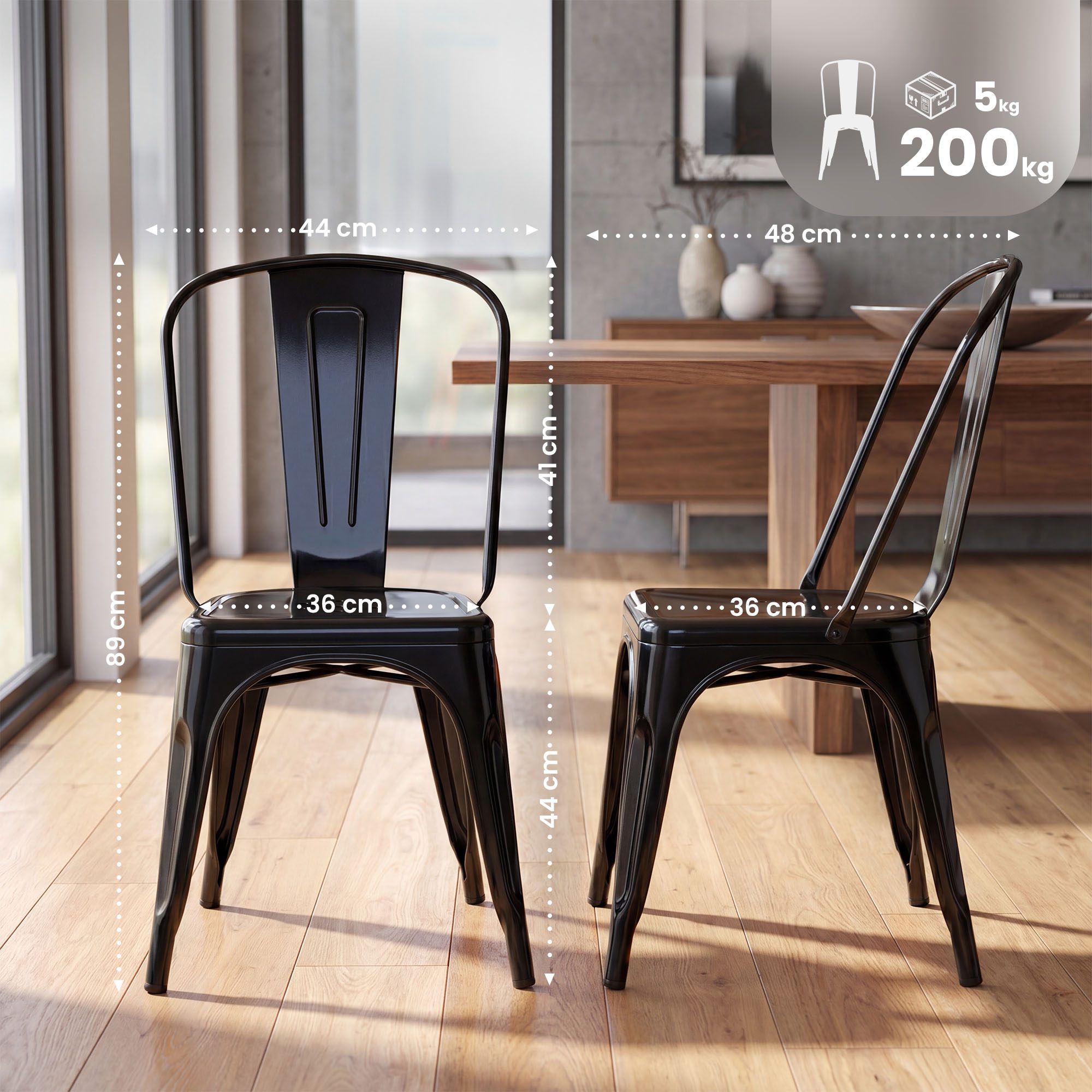 Lot de 4 chaises empilables Benedikt