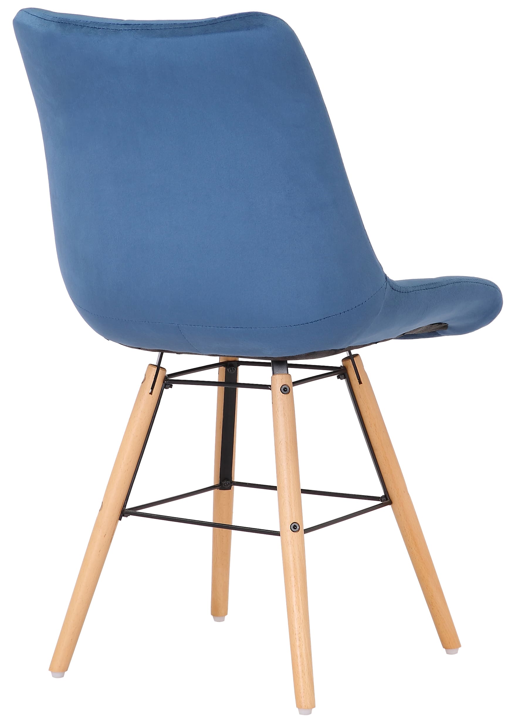 Chaise de salle à manger Leni en velours avec pieds en Bois