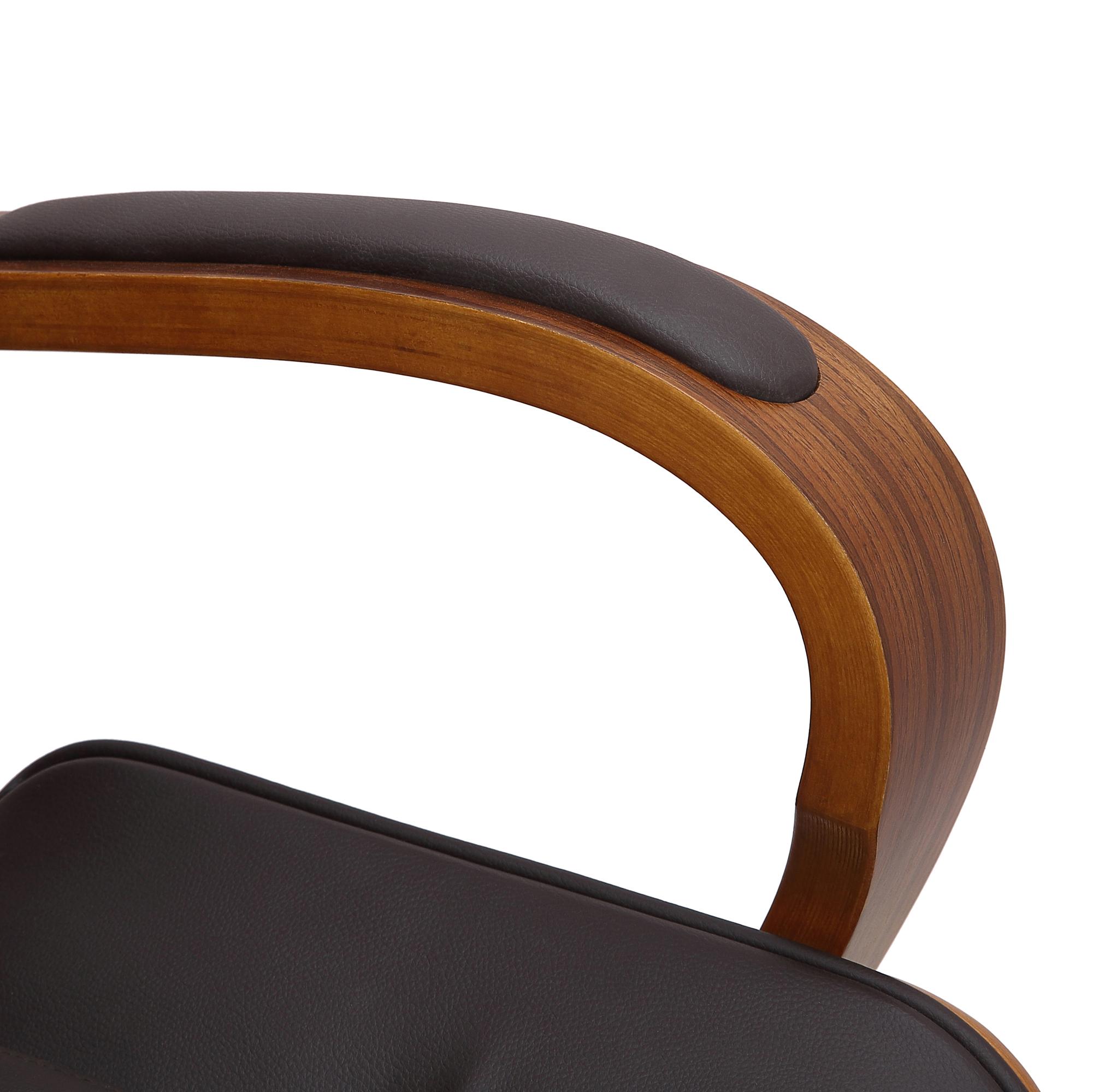 Fauteuil de bureau Yankton en similicuir avec coque de siège en bois